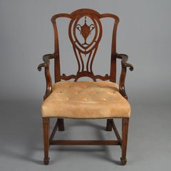 18th Century, Early George-III Mahogany Armchair