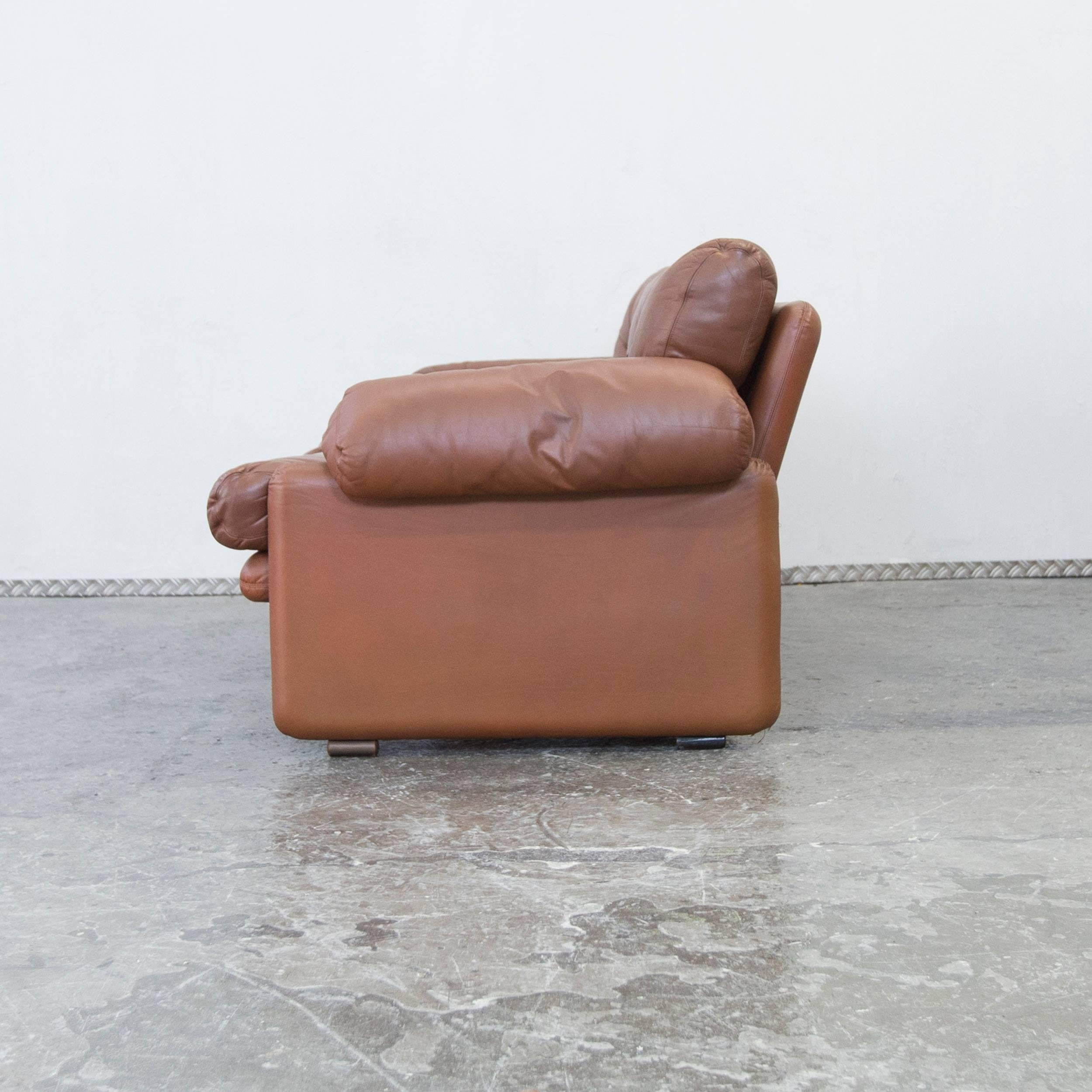 C&B Italia Coronado Fine Leather Two-Seat Sofa by Tobia Scarpa Couch Brown 4