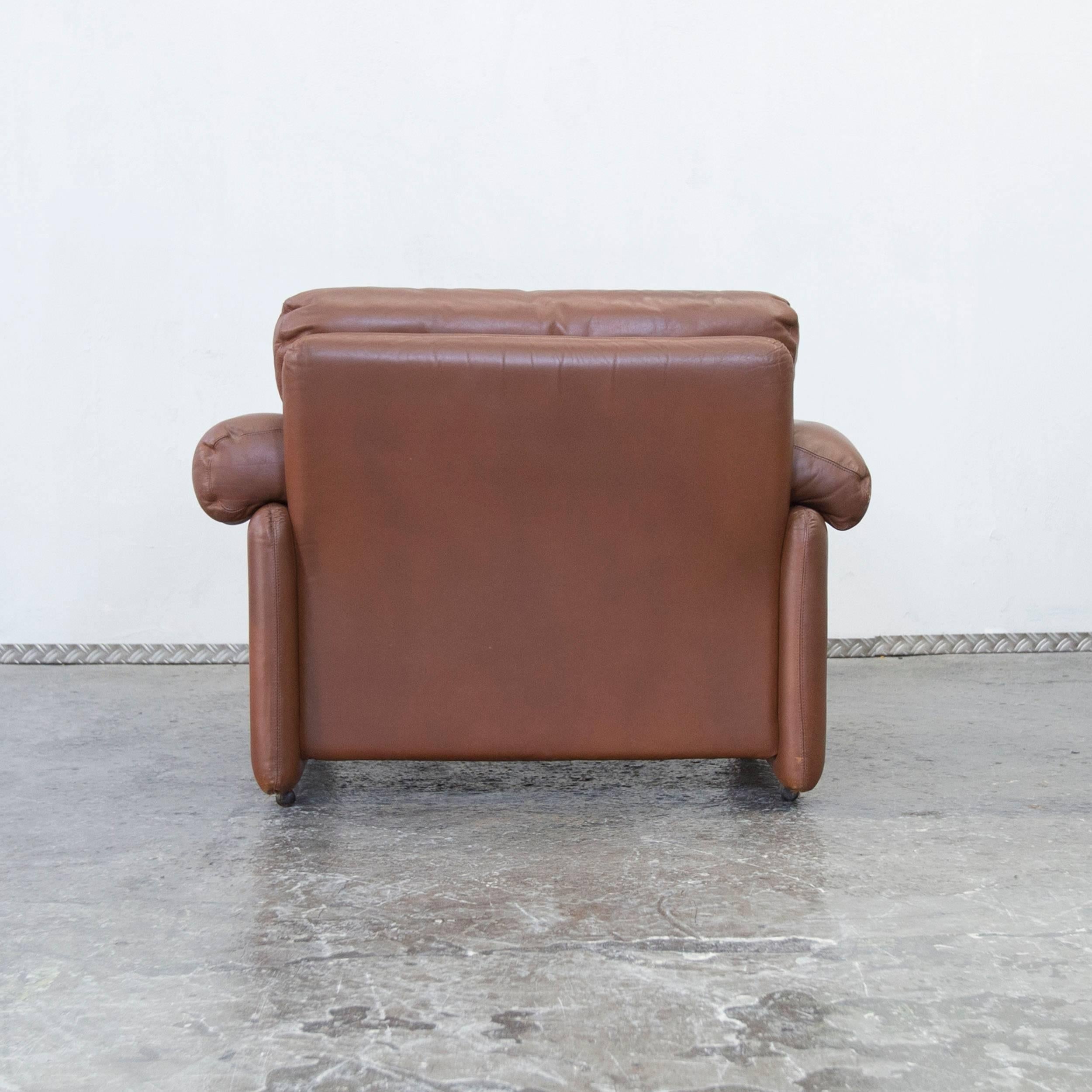 C&B Italia Coronado Fine Leather Armchair by Tobia Scarpa Couch Brown 4