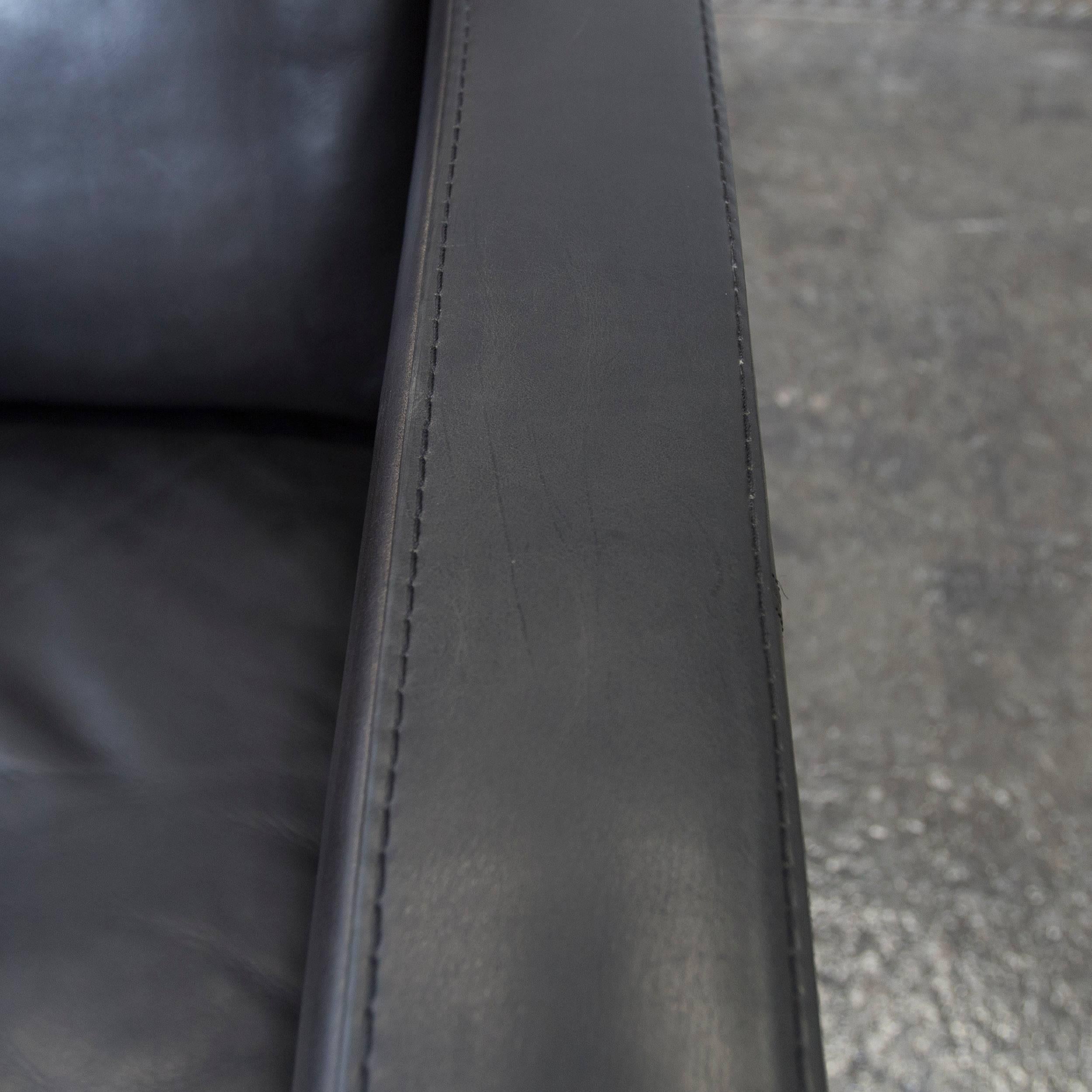 Patinated Vintage Machalke Leather Armchair Brown Black For Sale