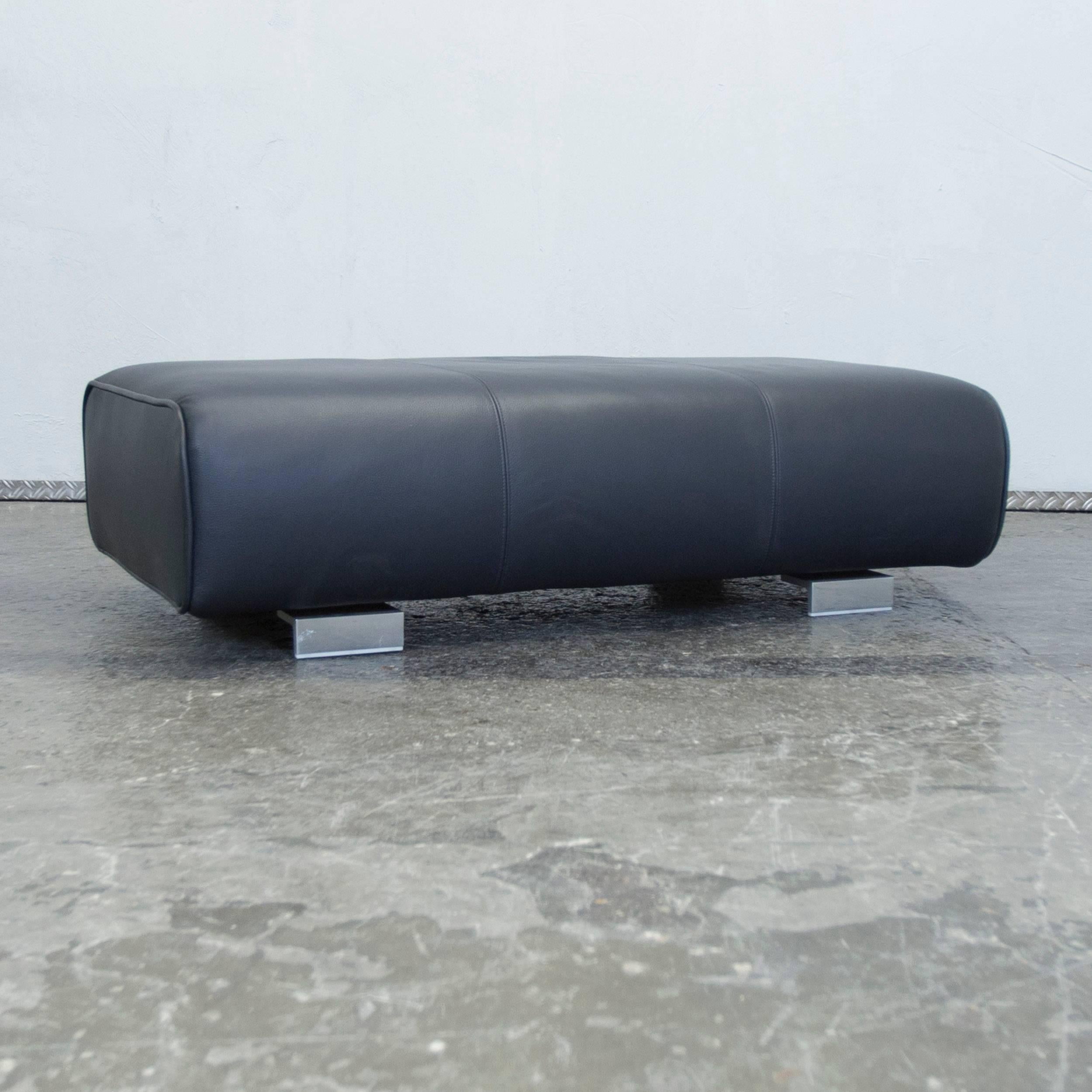 Rolf Benz Premium Corner Sofa Dark Blue Leather For Sale 4