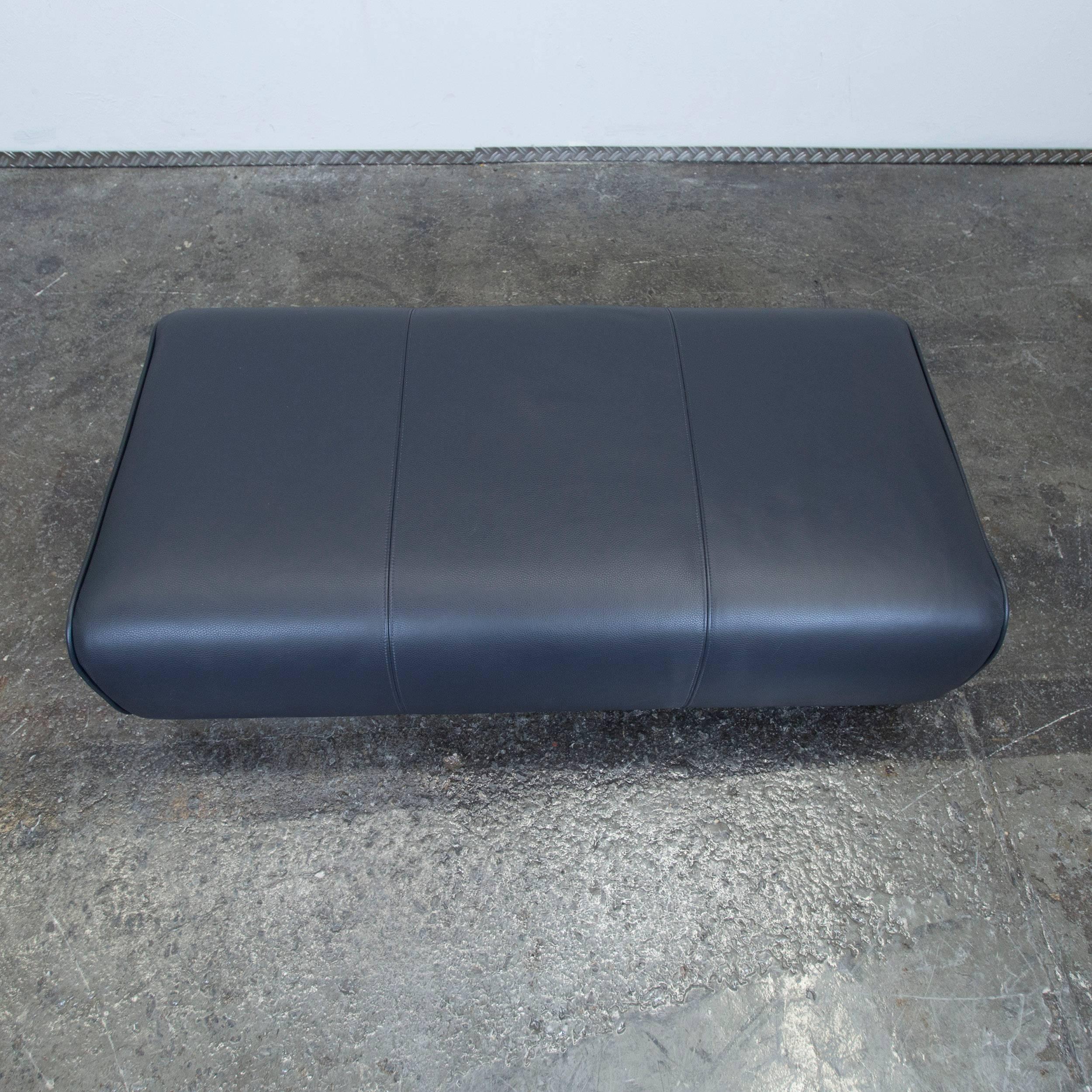 Rolf Benz Premium Corner Sofa Dark Blue Leather For Sale 5