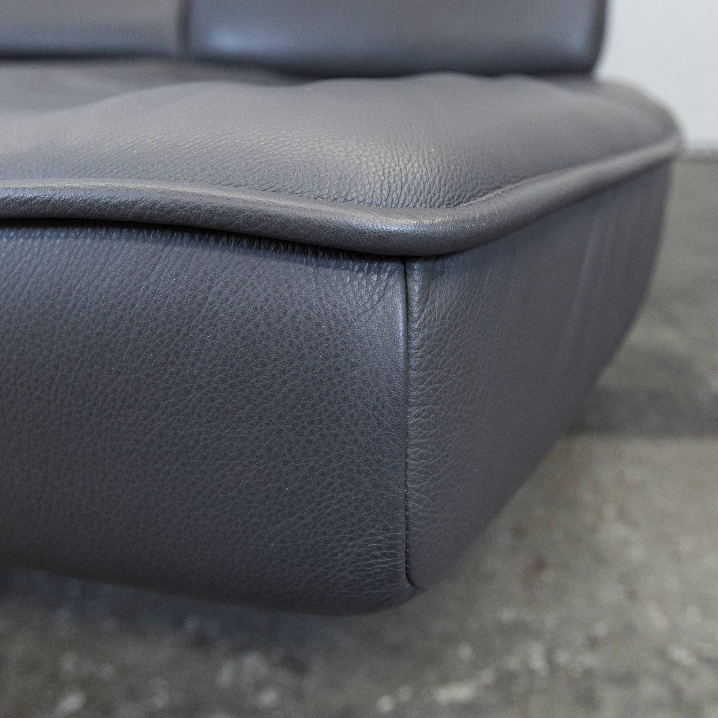 Contemporary De Sede DS 450 Designer Leather Sofa Grey Anthrazit Decliner Modern Real Leather