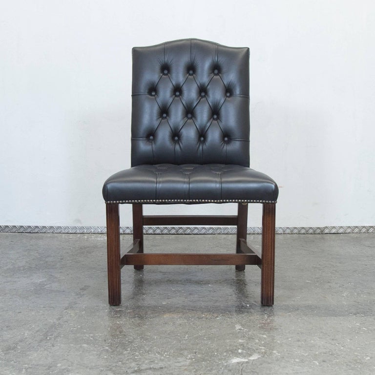 Original Centurion Chesterfield Leather Chair Green at 1stDibs