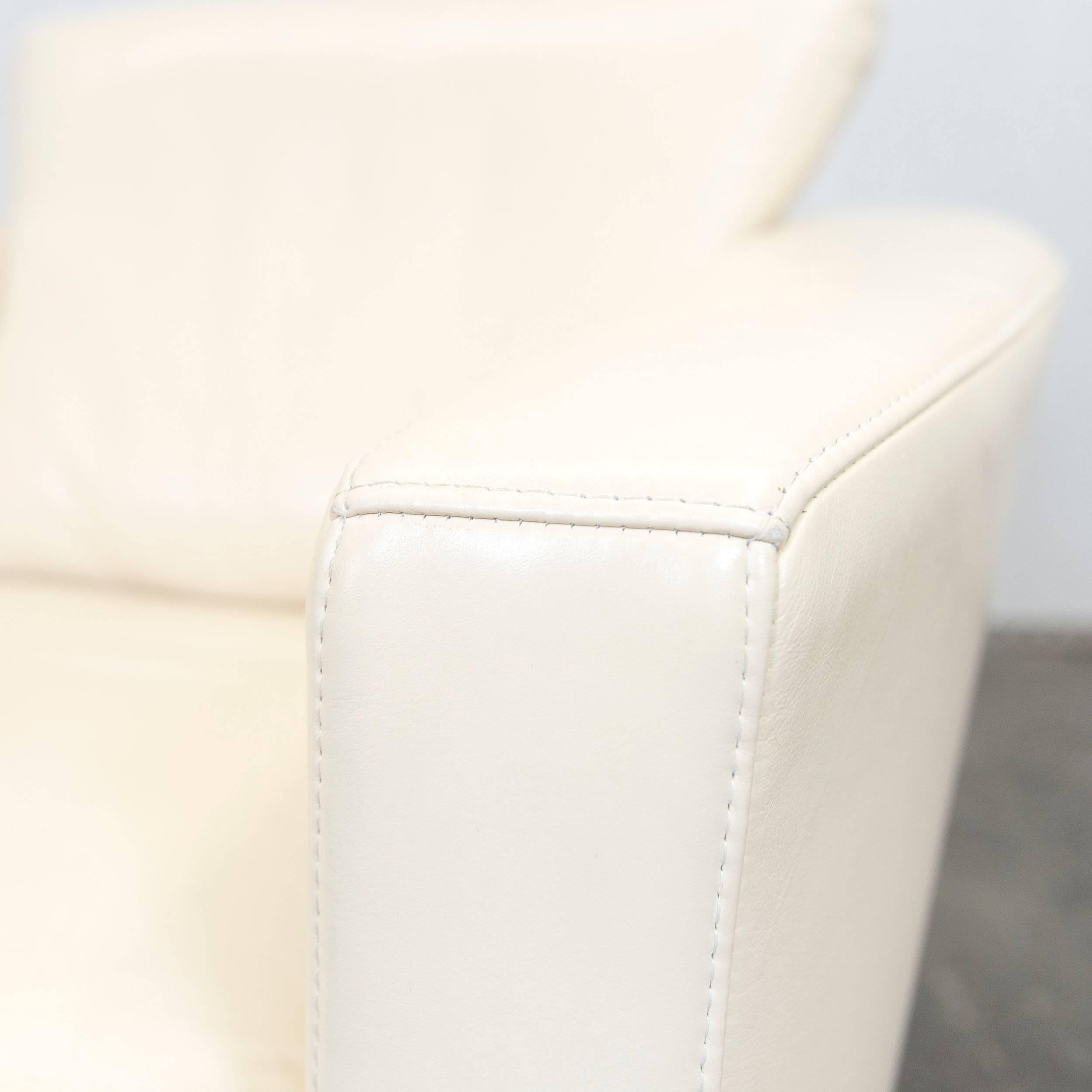 Rolf Benz Designer Leather Armchair Crème Beige One-Seat Modern For Sale 1