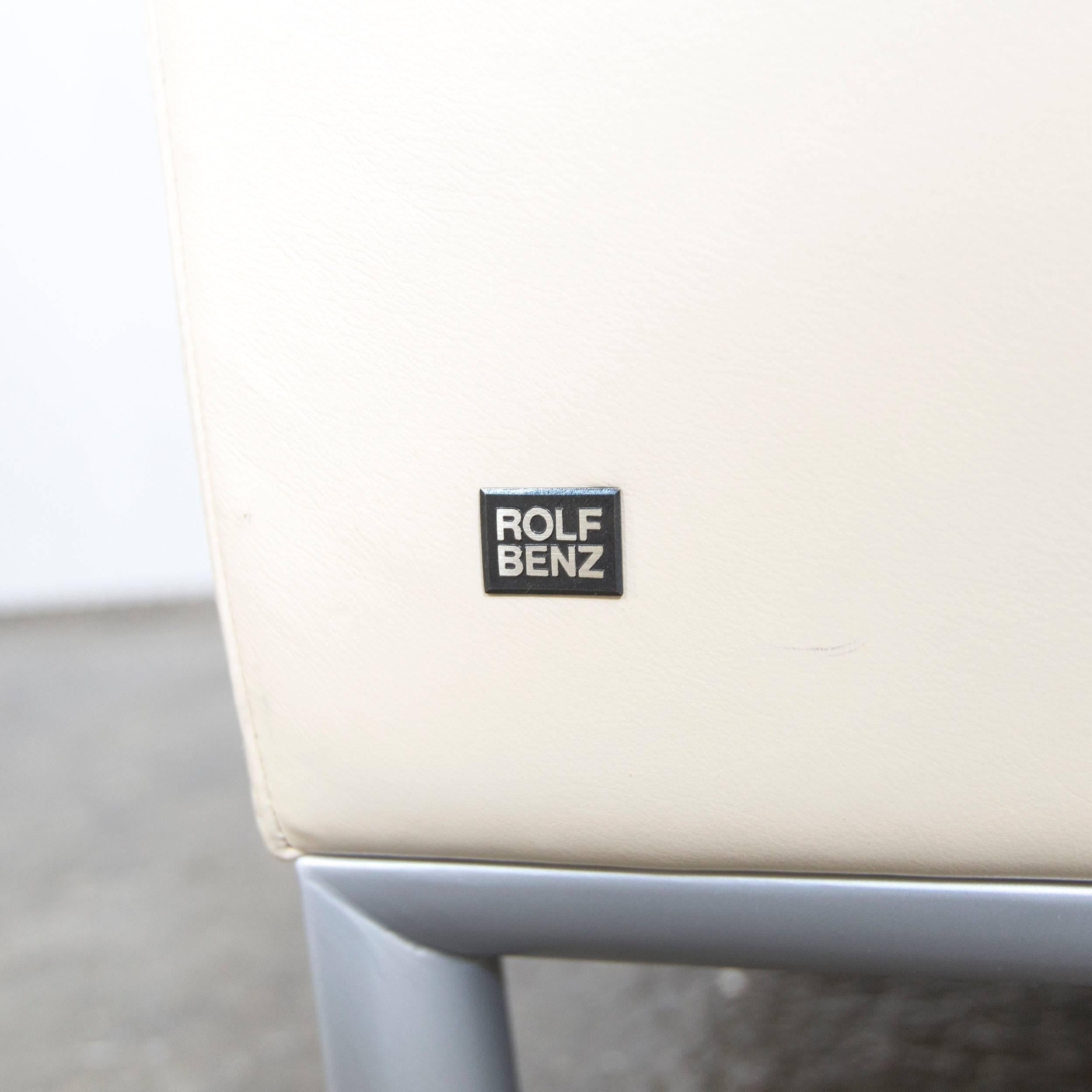 Rolf Benz Designer Leather Armchair Crème Beige One-Seat Modern For Sale 2