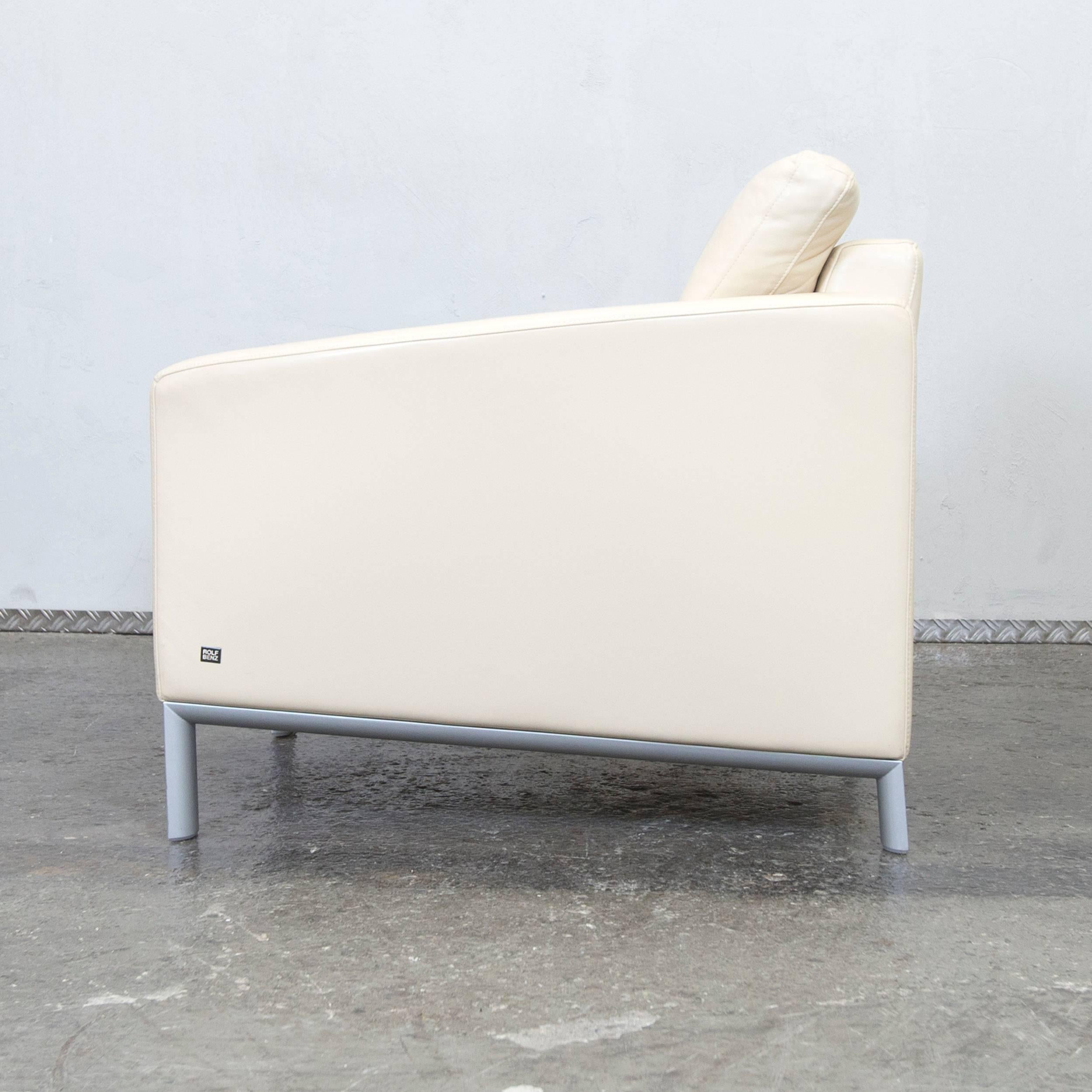 Rolf Benz Designer Leather Armchair Crème Beige One-Seat Modern For Sale 3