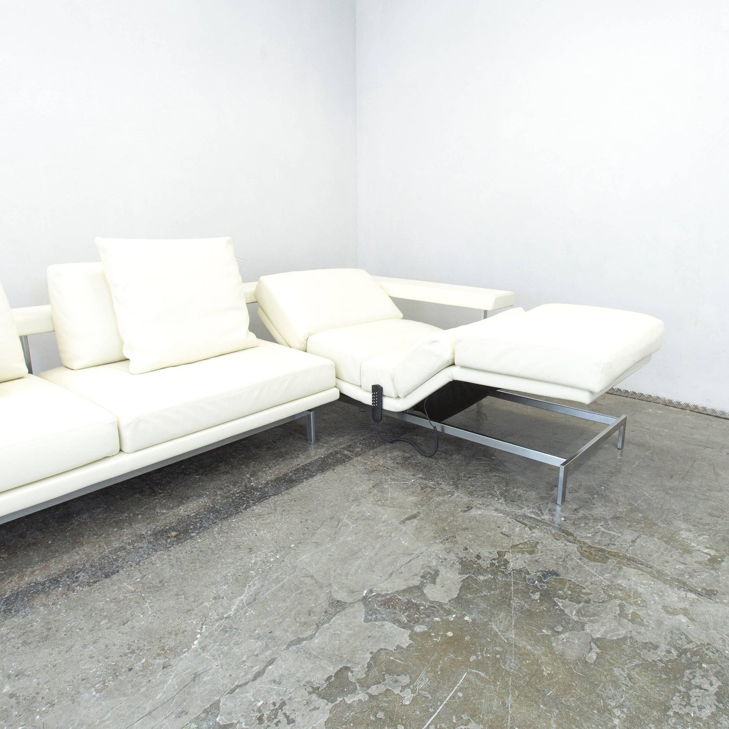 Dreipunkt D160 Living Comfort Designer Cornersofa Leather Creme White Function At 1stdibs