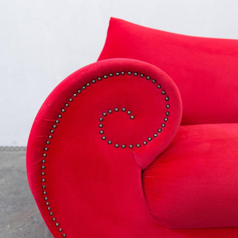 Original Bretz Gaudi Designer Sofa Red Fabric Chaiselongue Recamiere