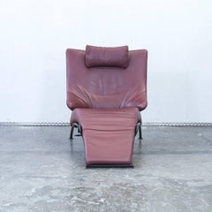 WK Wohnen Solo 699 Designer Relax Chair Leather Bordeaux Red Function