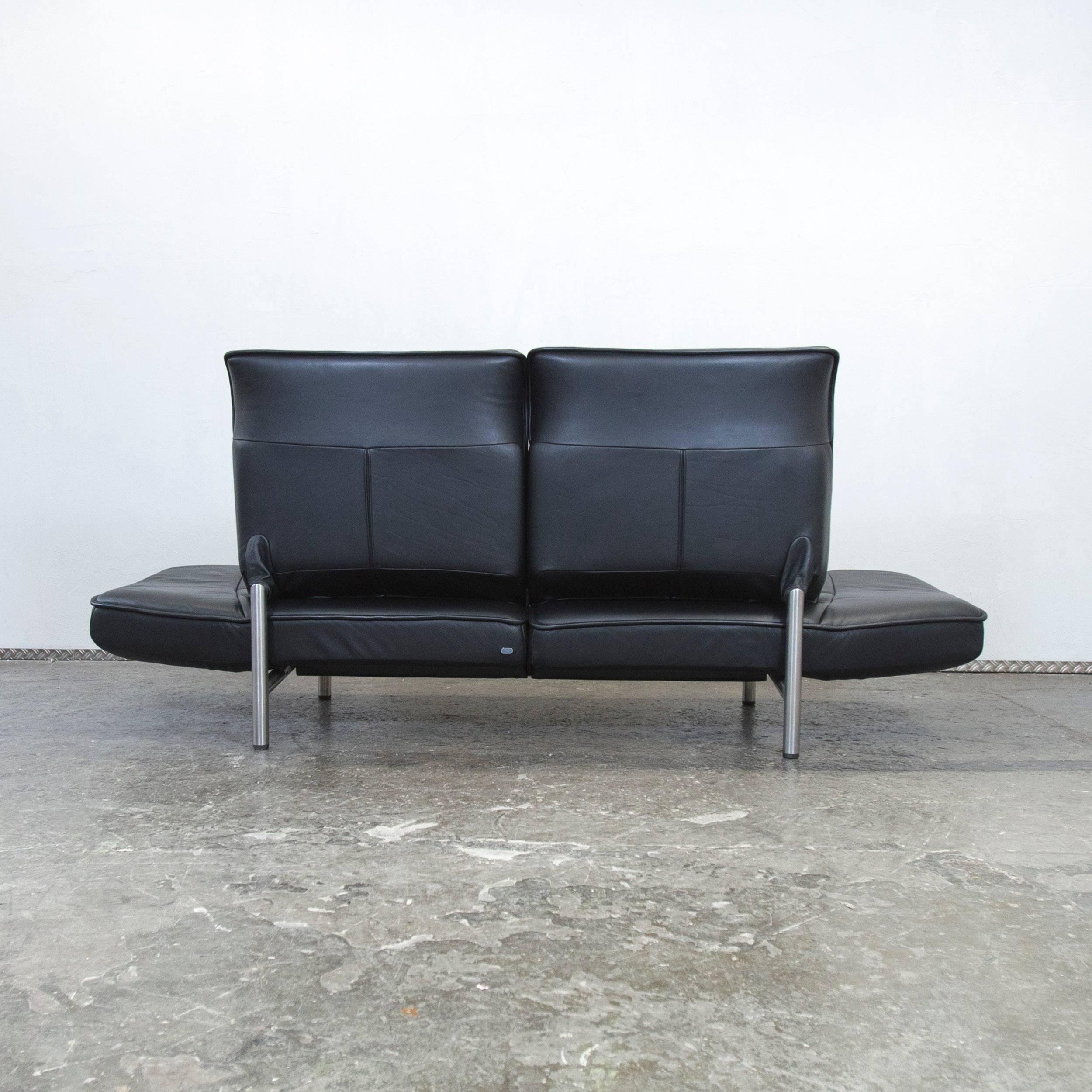 de Sede Ds 450 Designer Leather Sofa Black Relax Function Two-Seat Modern 4