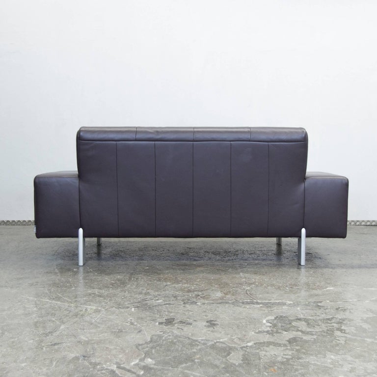 Bmp Rolf Benz Designer Leather Sofa Aubergine Lilac Two Seat Couch Modern