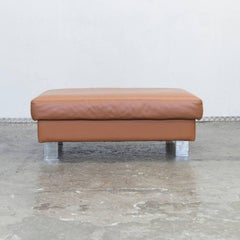BoConcept Indivi Designer Leather Footstool Brown Pouff Stool Couch Modern