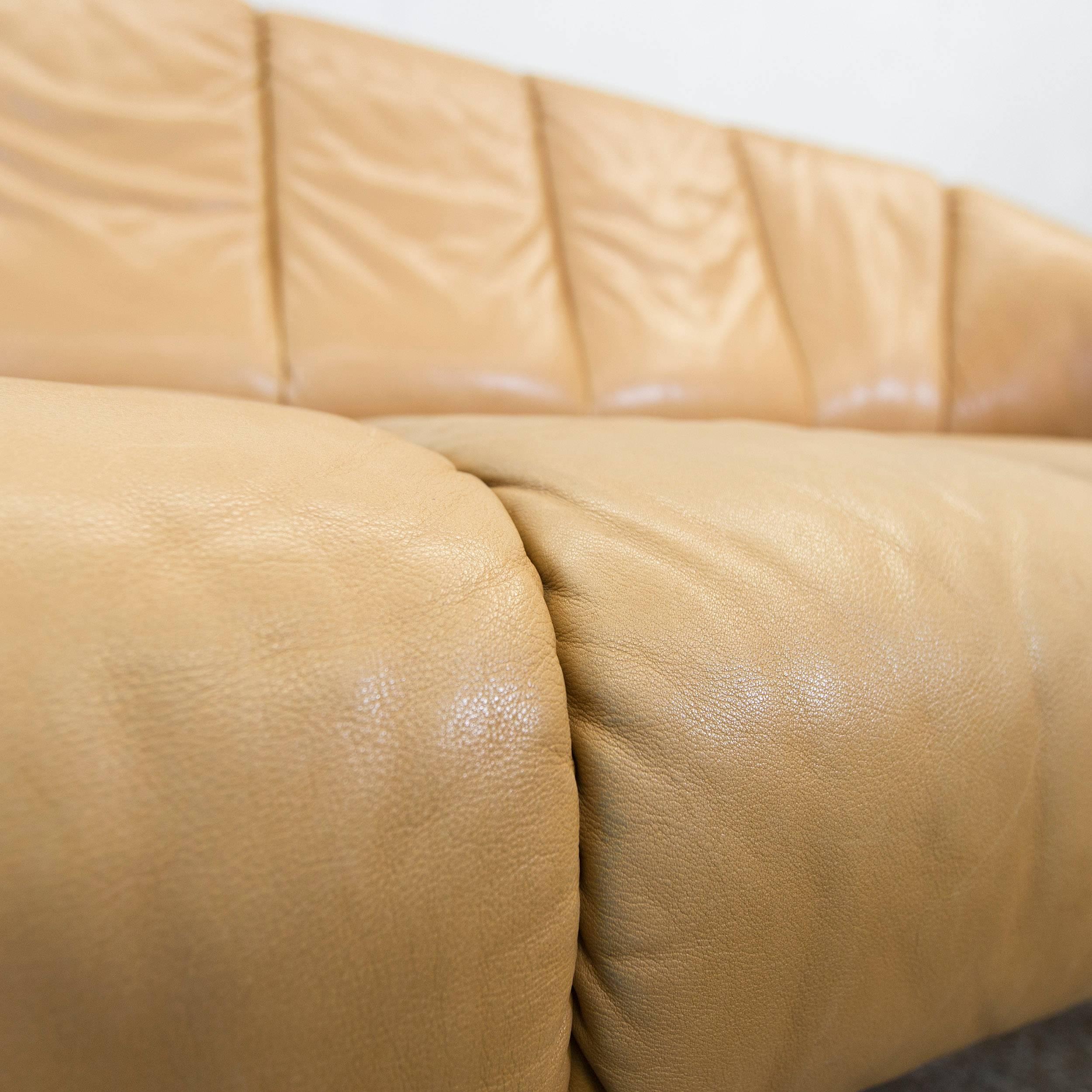 COR Designer Leather Sofa Brown Two-Seat Couch Vintage Retro In Good Condition In Cologne, DE