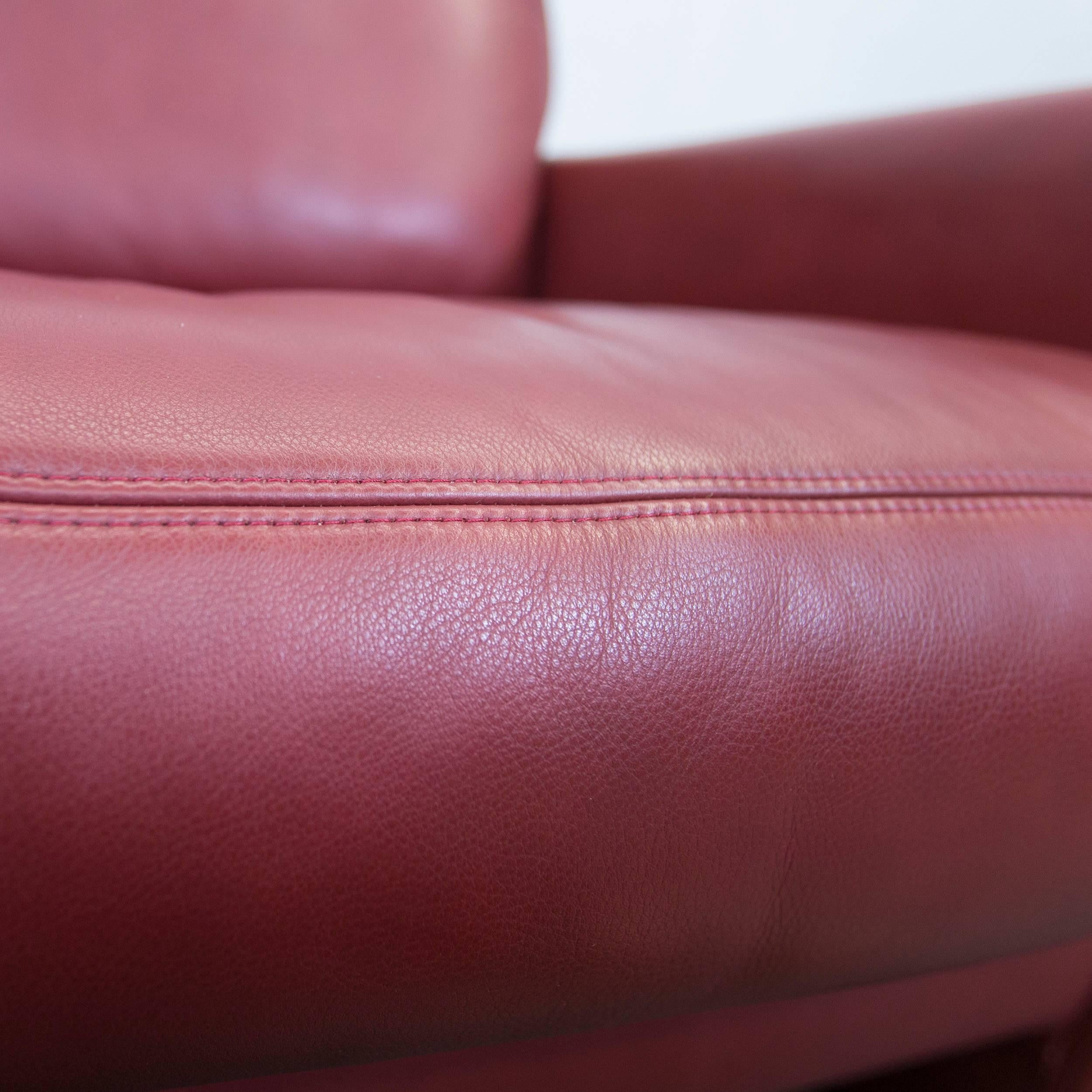 Koinor Designer Leather Armchair Red One seat Couch Modern In Excellent Condition In Cologne, DE