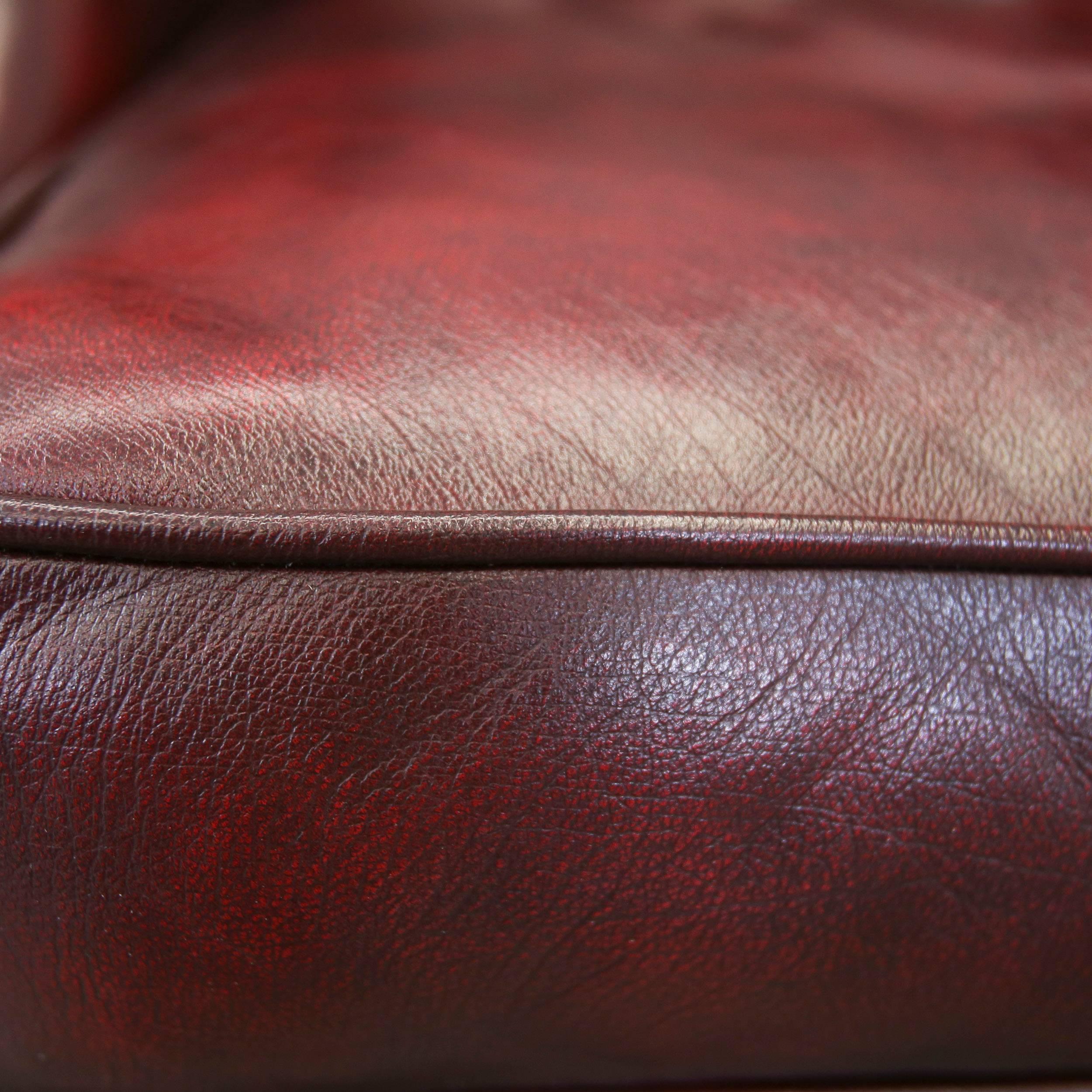 Leather Chesterfield Wingchair Oxblood Red Armchair One Seat Vintage Retro