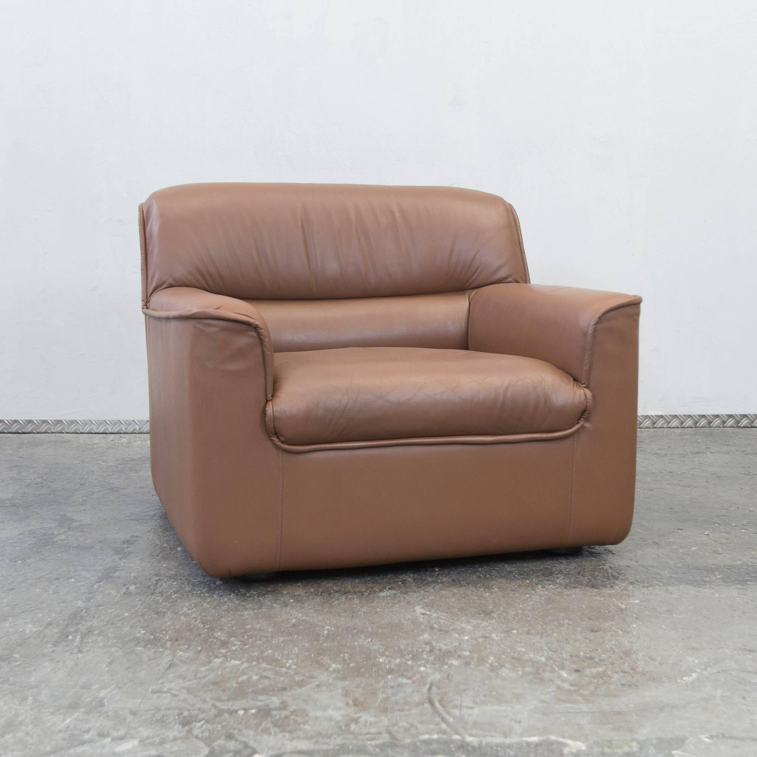 German COR Designer Leather Modular Sofa Set Brown Couch Vintage Retro
