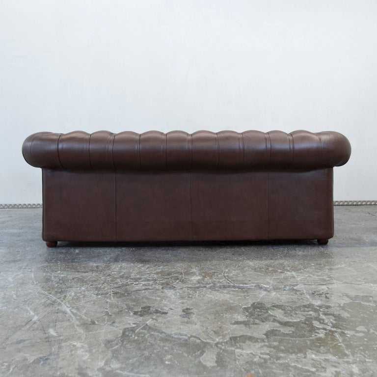 Thomas Lloyd Chesterfield Leather Sofa Brown Three Seat Couch Vintage Retro at 1stdibs Thomas Lloyd Chesterfield Leather Sofa Brown Three Seat Couch Vintage Retro at 1stdibs