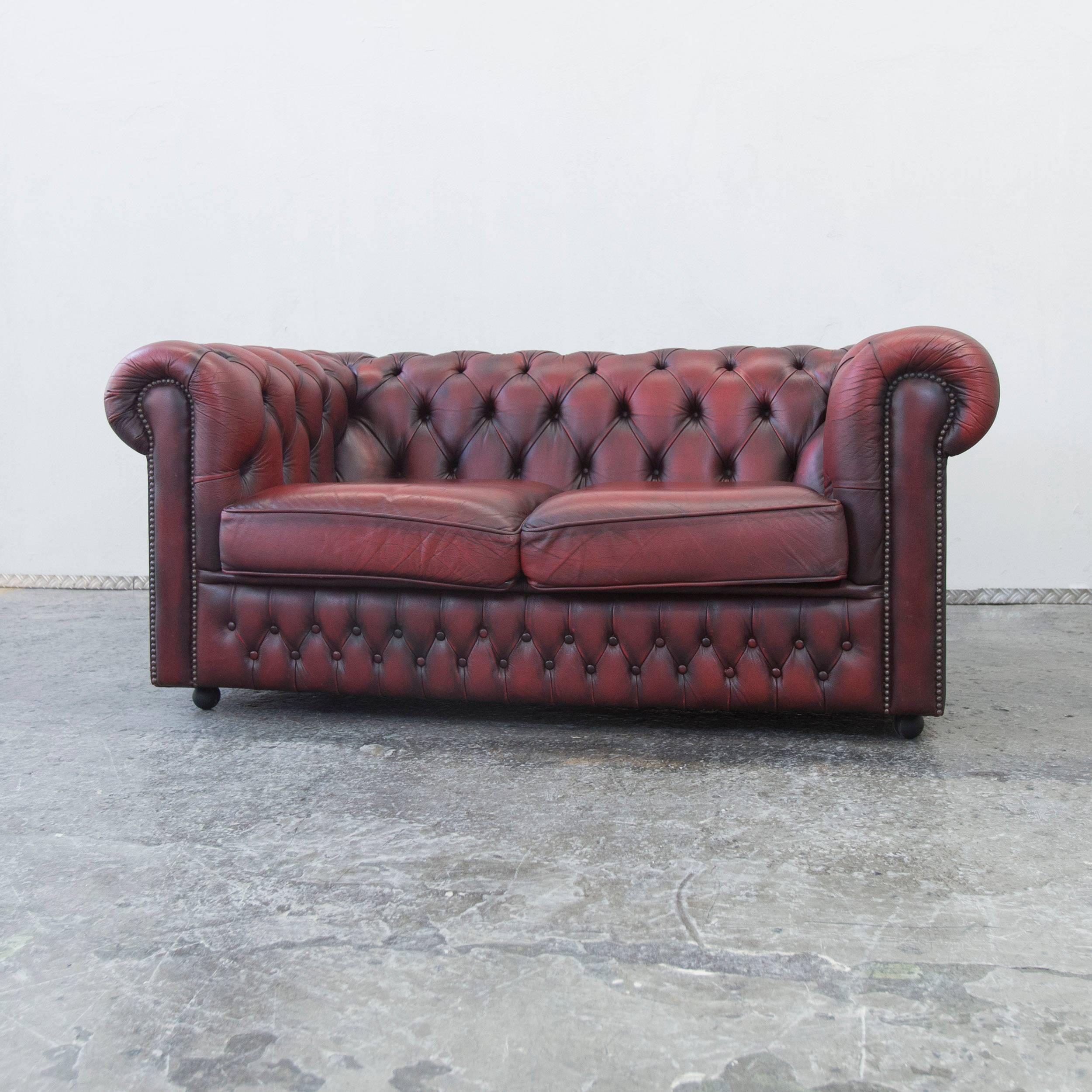 red vintage couch