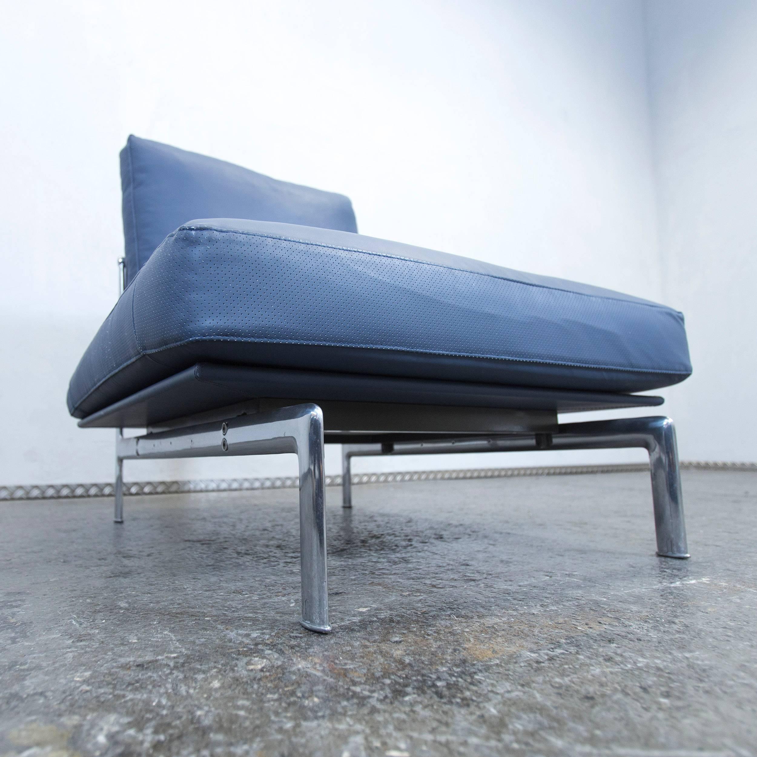 B&B Italia Diesis Designer Chair Blue Leather Oneseater Couch Modern In Good Condition In Cologne, DE