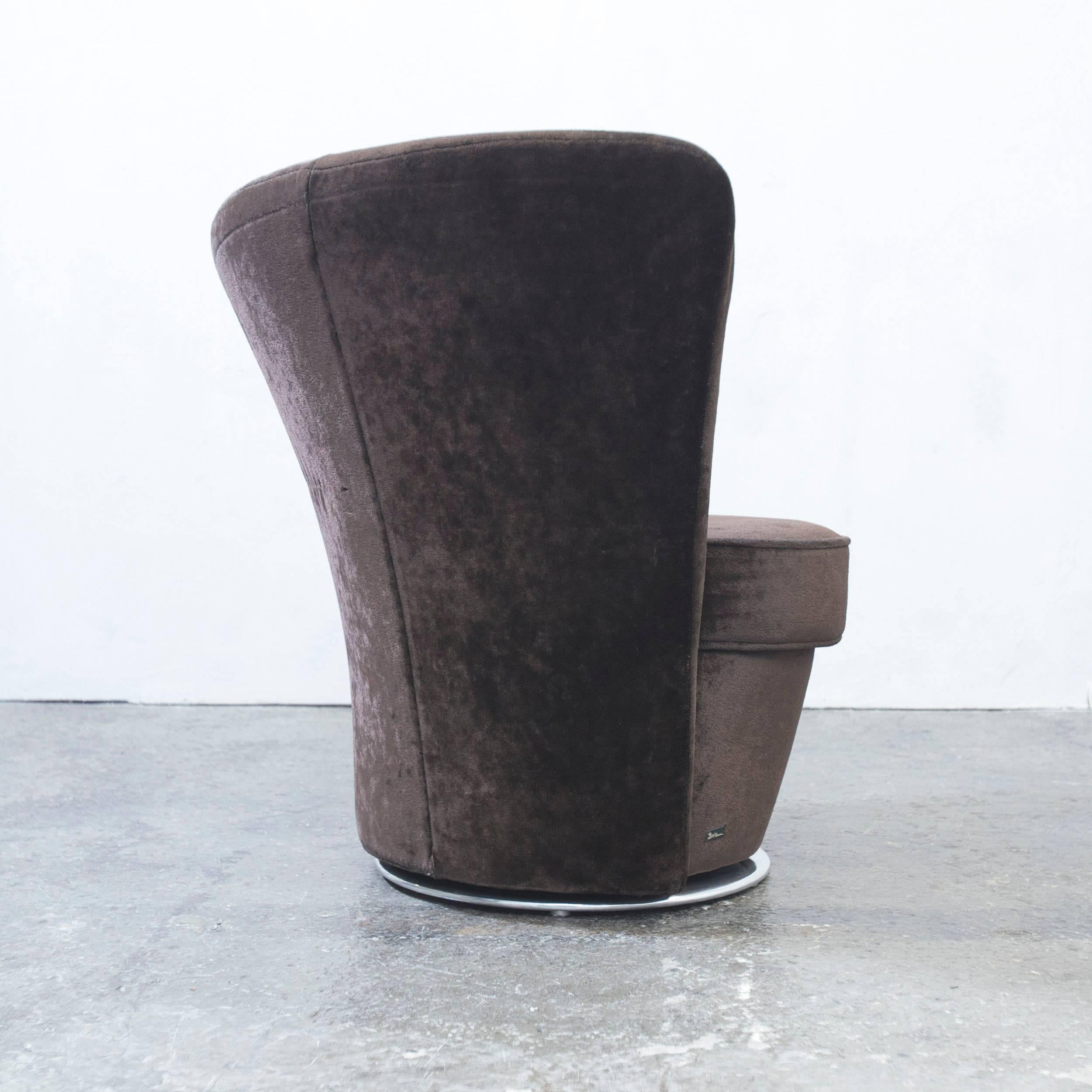 Bretz Eve's Island Designer-Drehstuhl Brown Velvet One Seat Couch Modern 2