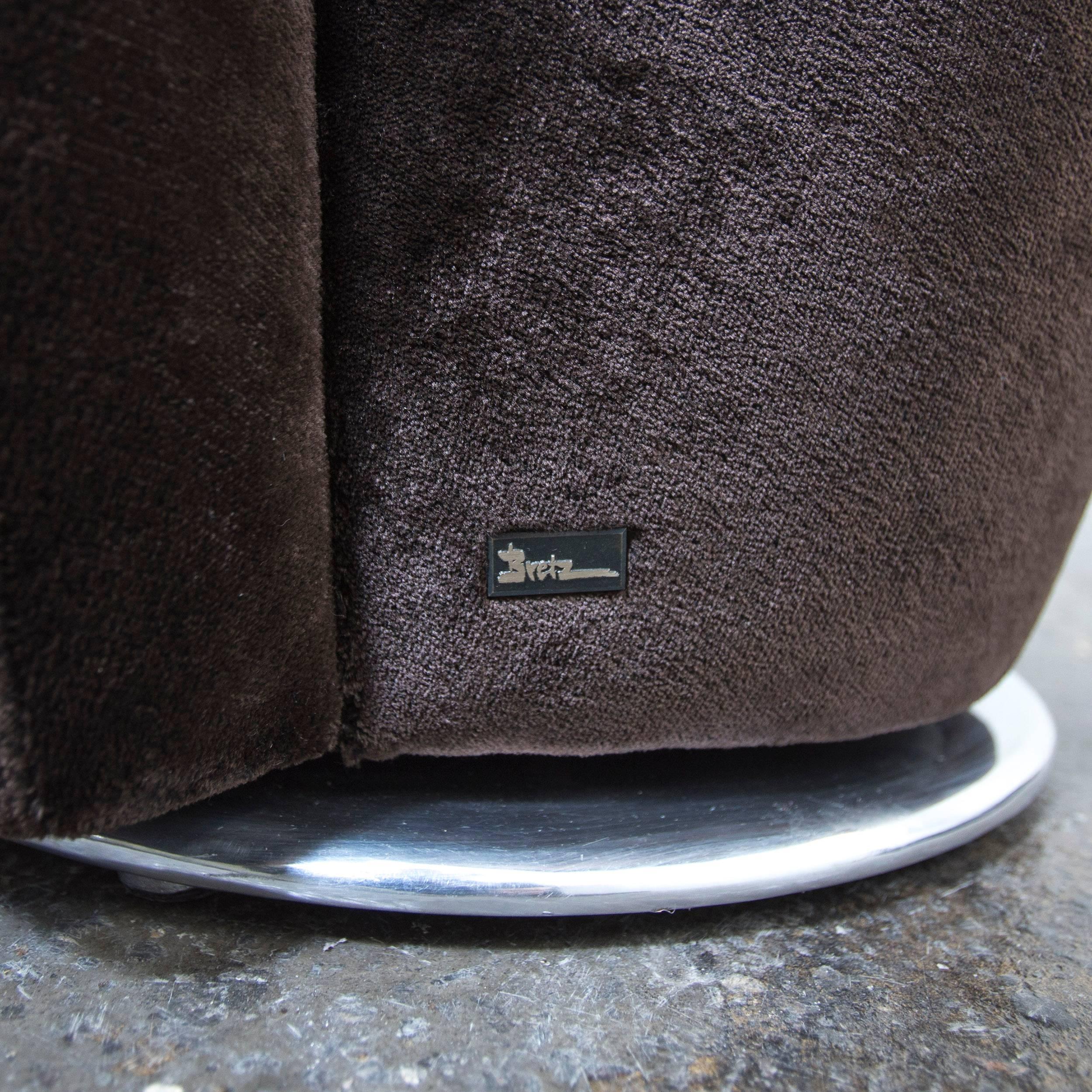 Bretz Eve's Island Designer-Drehstuhl Brown Velvet One Seat Couch Modern (21. Jahrhundert und zeitgenössisch)