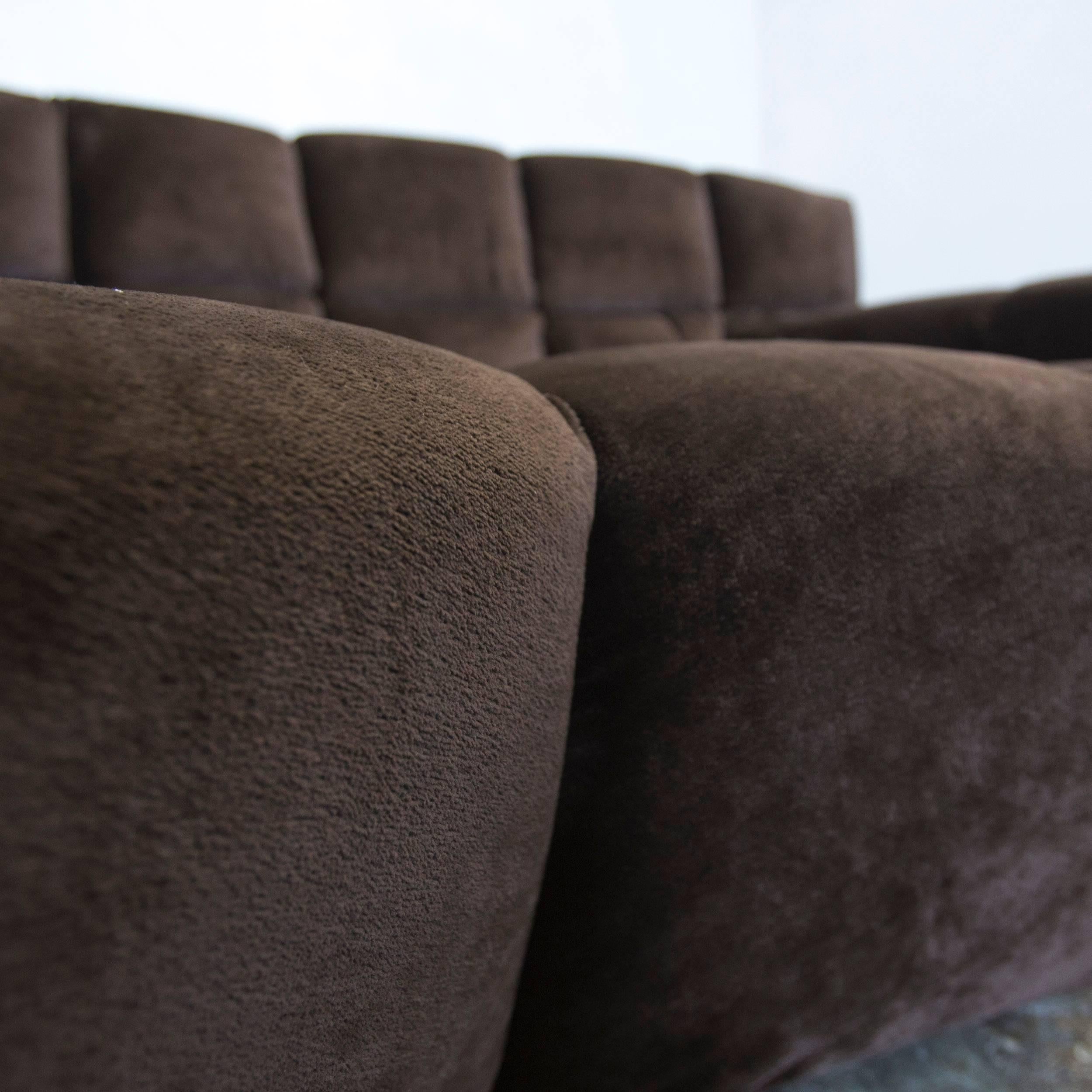 German Bretz Cloud 7 Designer Cornersofa Brown Velvet Couch Modern