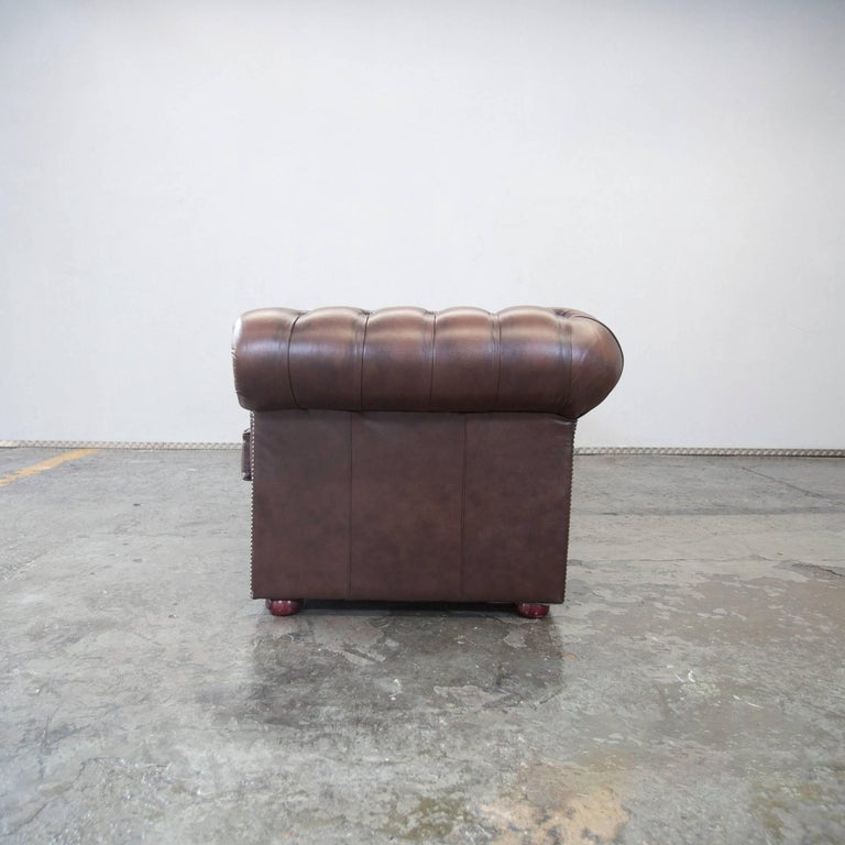 Original Chesterfield Leather Sofa Brown Five Seat Couch Vintage Retro For Sale at 1stdibs Original Chesterfield Leather Sofa Brown Five Seat Couch Vintage Retro For Sale at 1stdibs