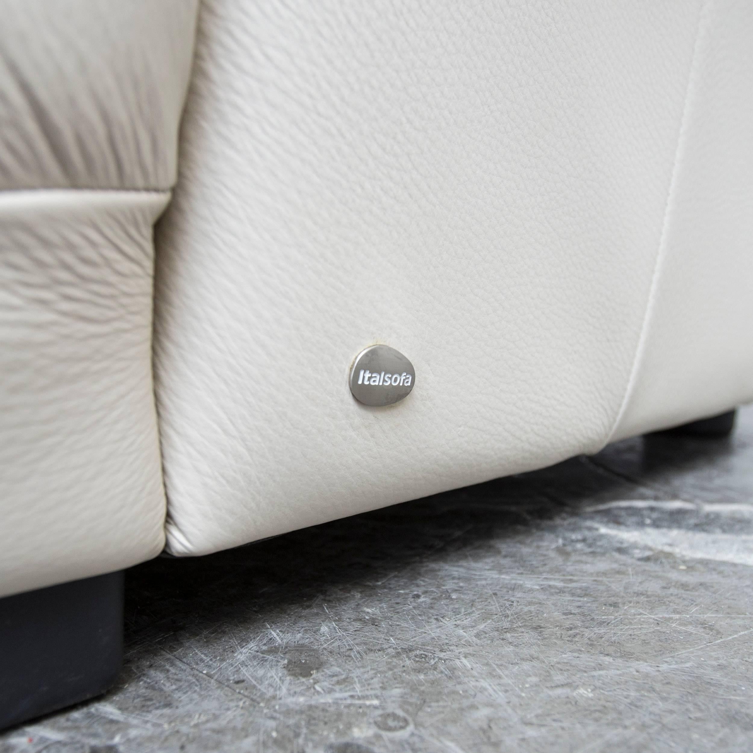 Italian Italsofa by Natuzzi Designer Leather Chair Creme White Modern