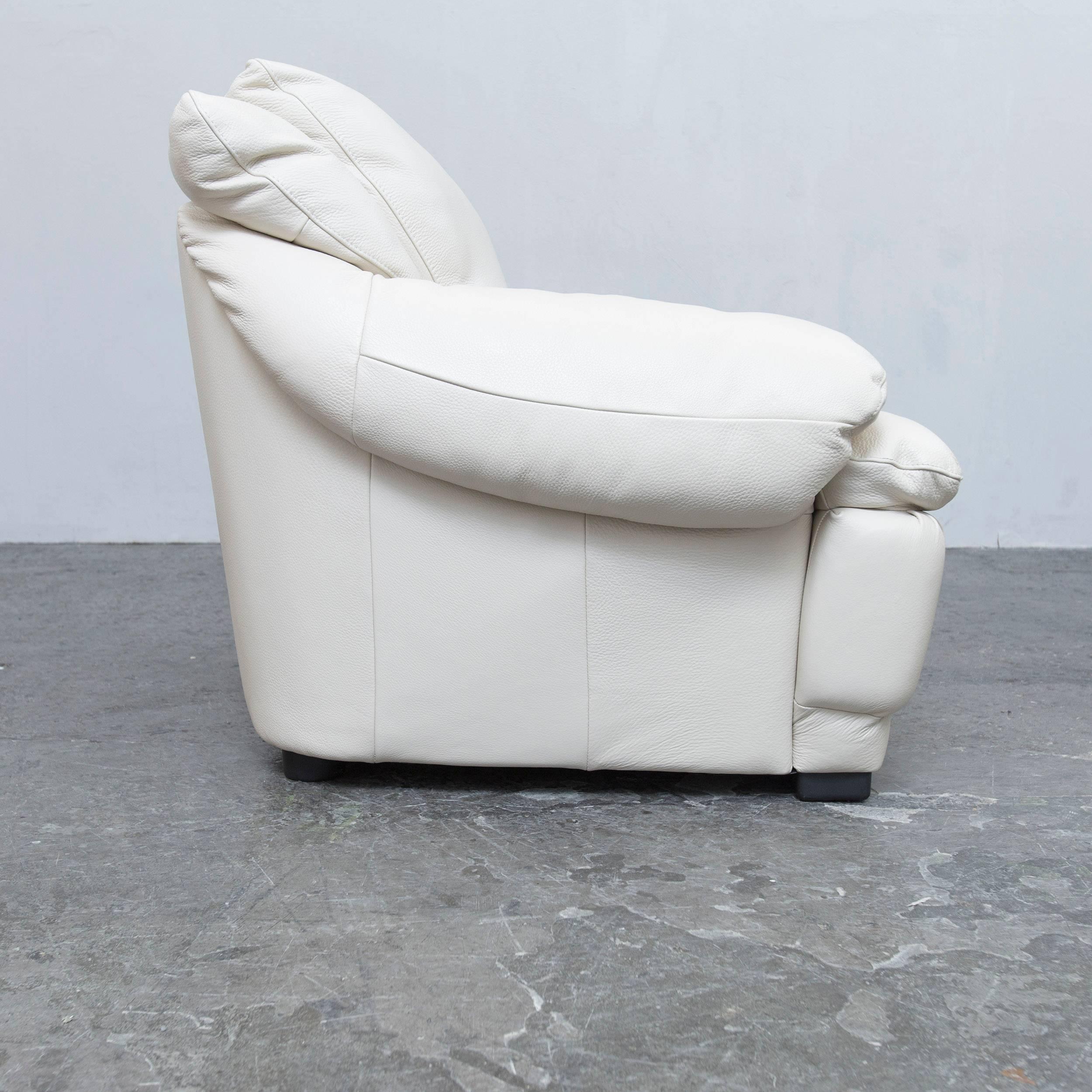 Italsofa by Natuzzi Designer Leather Chair Creme White Modern 1