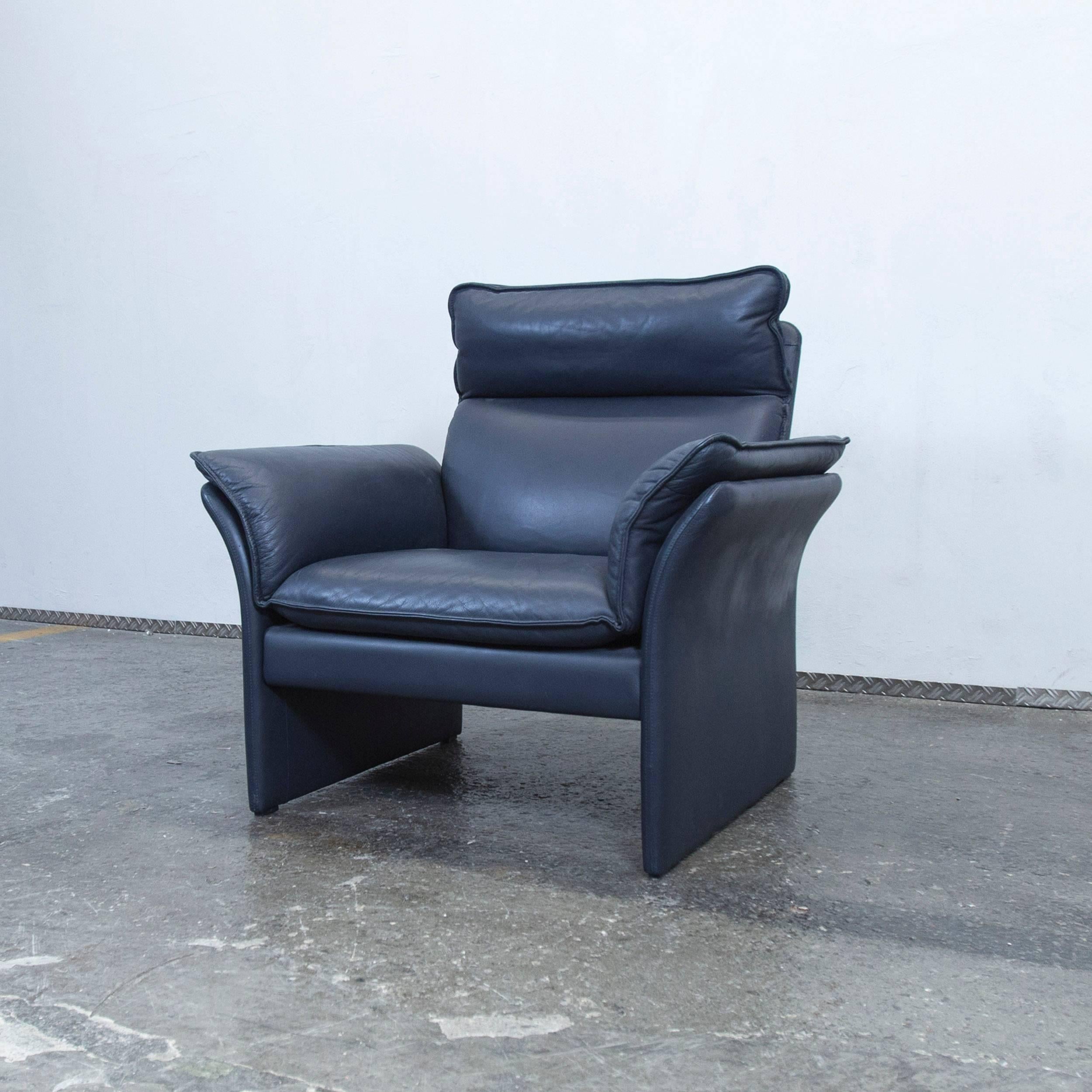 Dreipunkt Designer Chair Leather Blue Grey Couch Modern In Good Condition In Cologne, DE