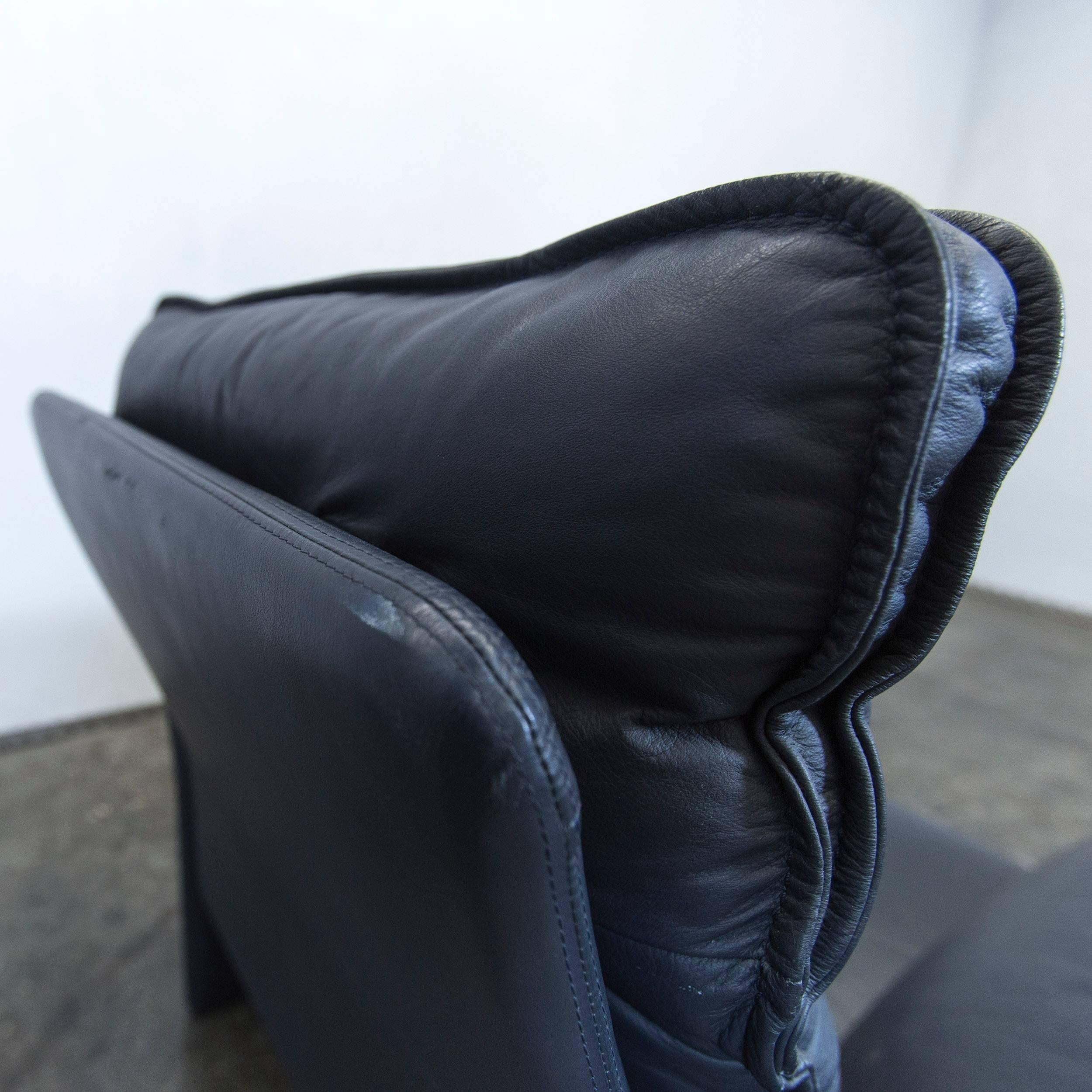 Dreipunkt Designer Chair Leather Blue Grey Couch Modern 1
