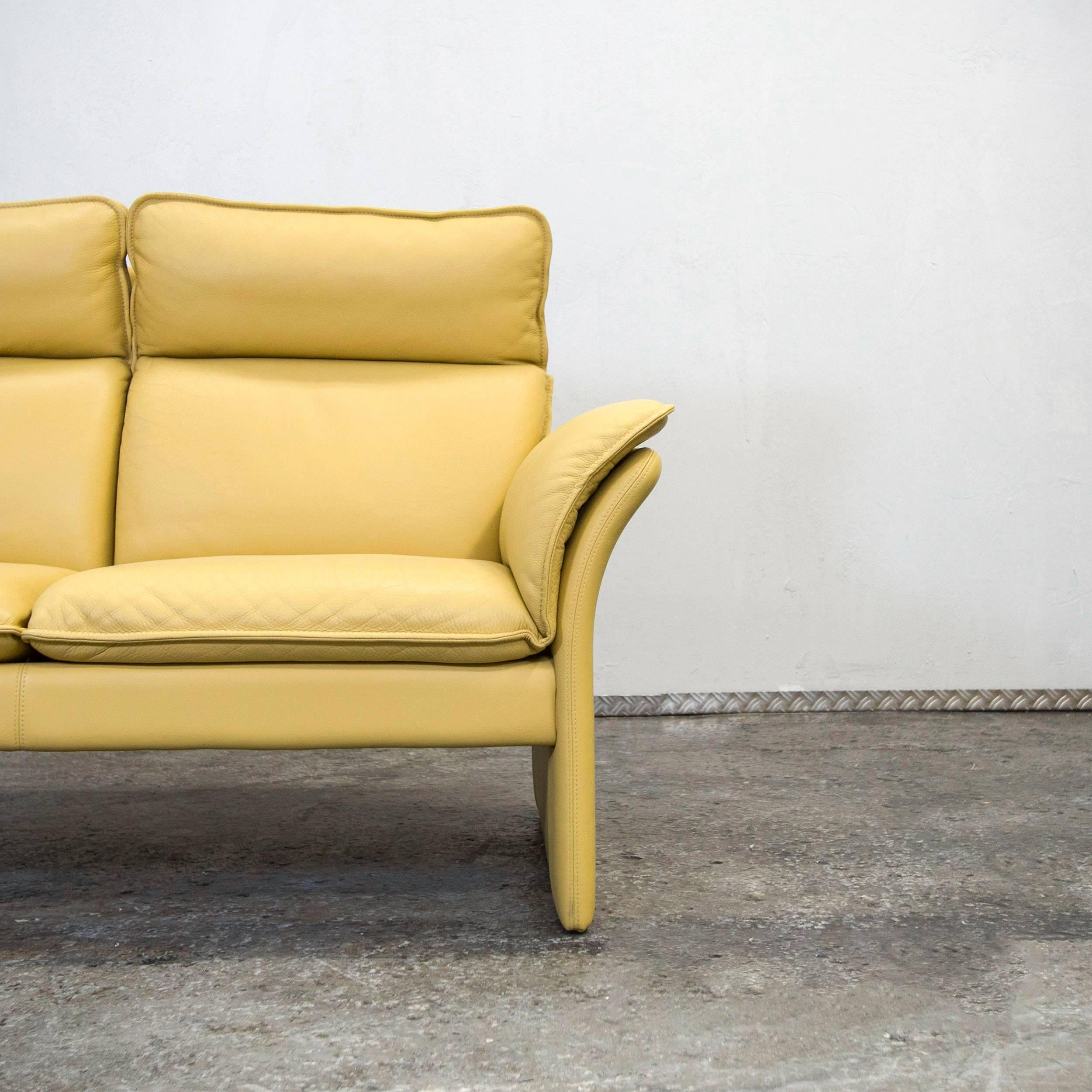 mustard leather sofa