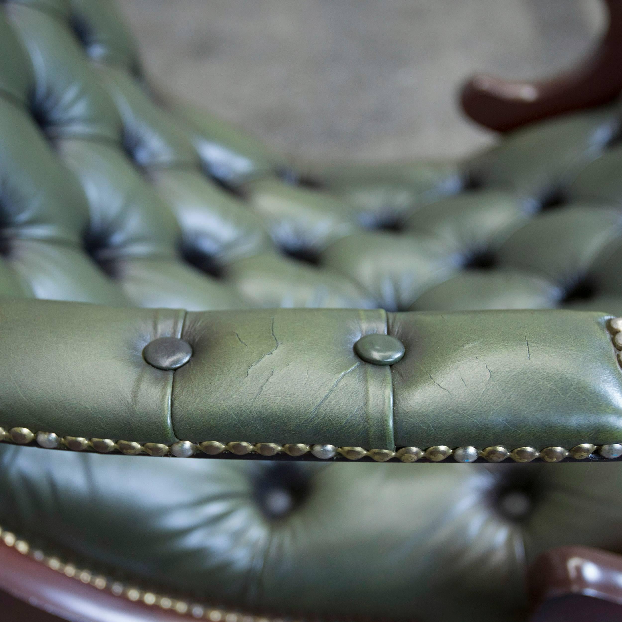 chesterfield leather rocking chair