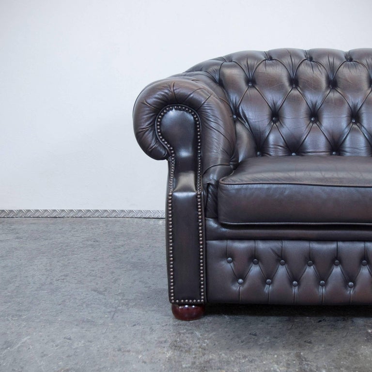 Centurion Chesterfield Leather Sofa TwoSeat Brown Vintage Modern at