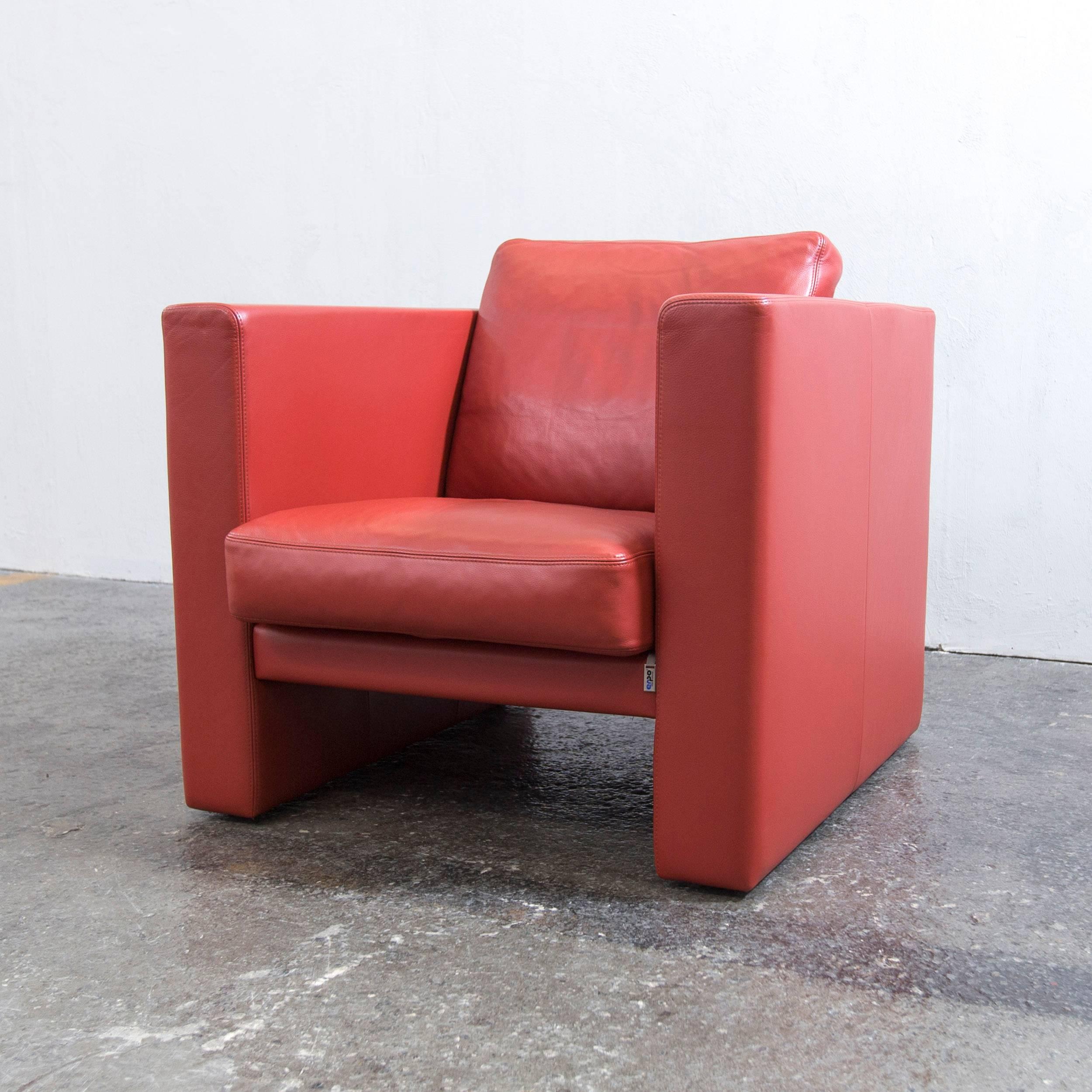 Erpo Designer Armchair Orange Red One Seat Couch, Modern In Excellent Condition In Cologne, DE