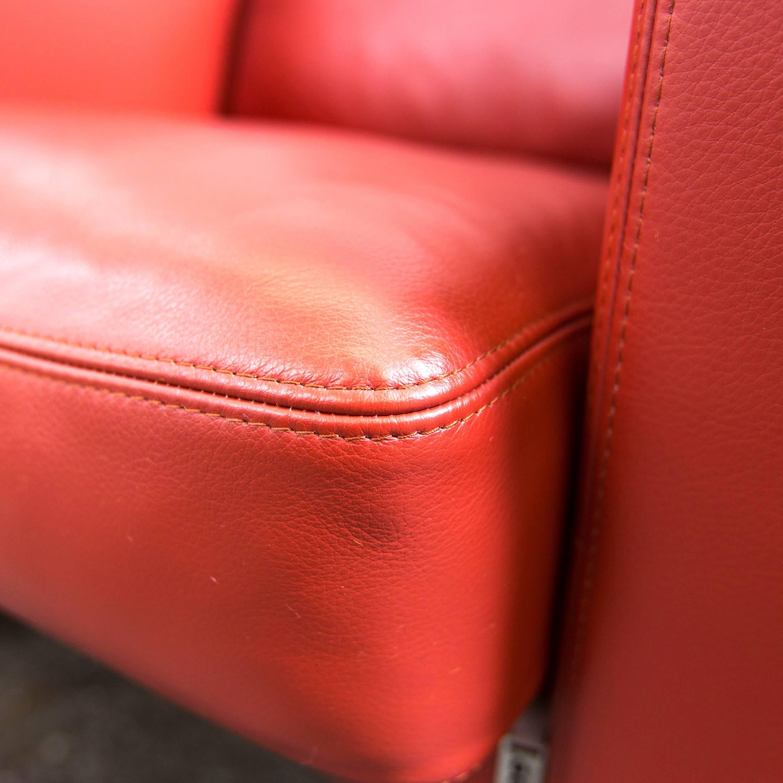 Contemporary Erpo Designer Armchair Orange Red One Seat Couch, Modern