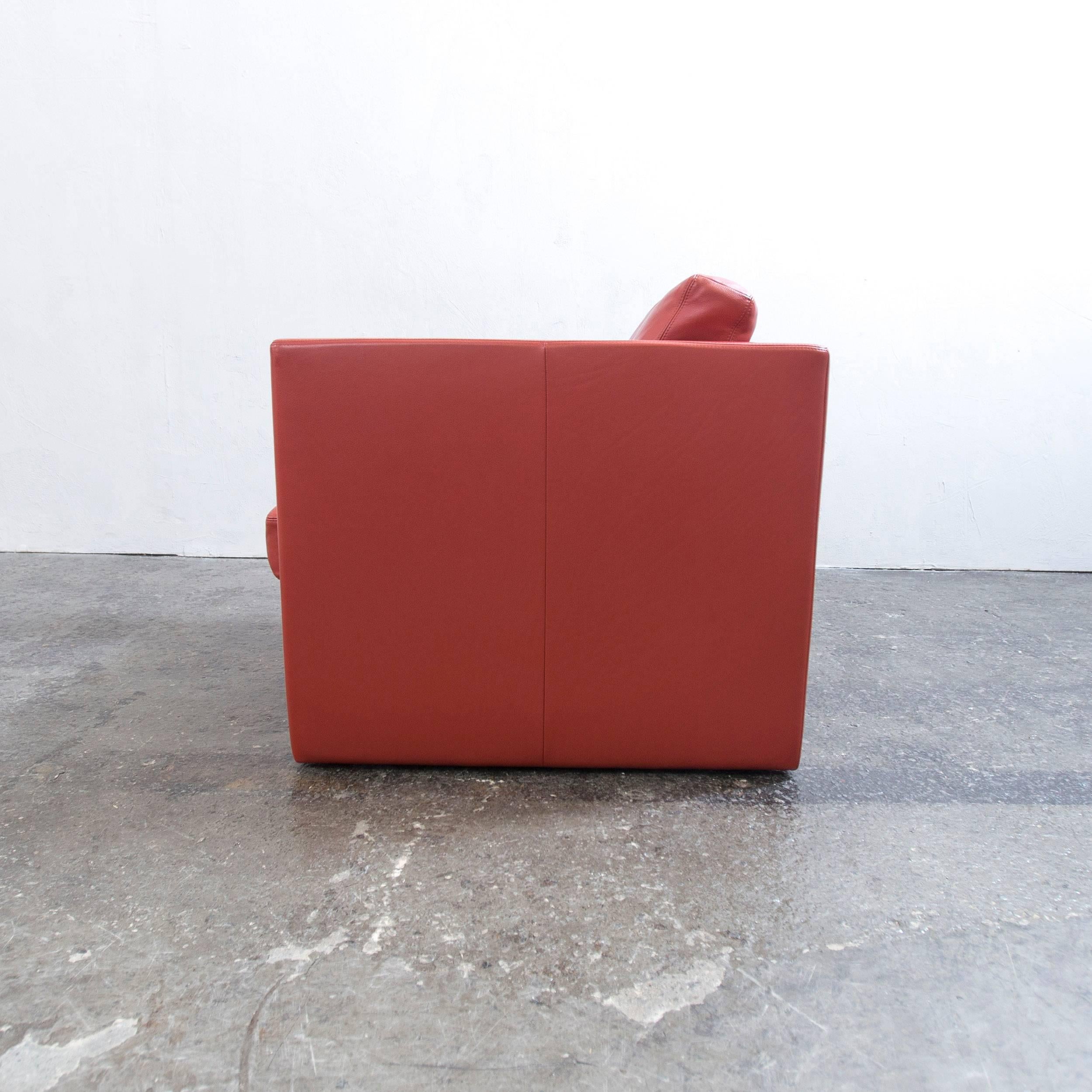 Erpo Designer Armchair Orange Red One Seat Couch, Modern 2