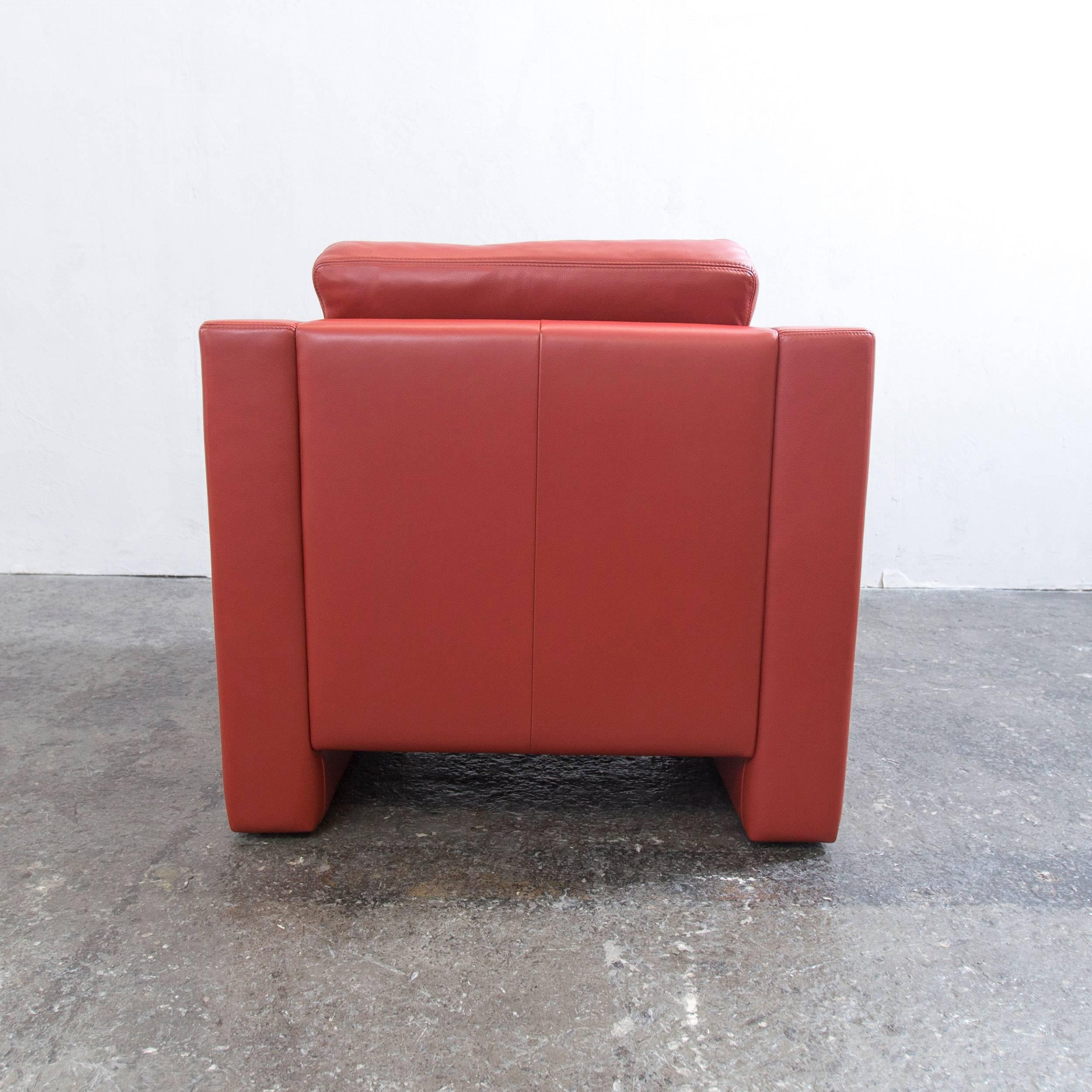Erpo Designer Armchair Orange Red One Seat Couch, Modern 3