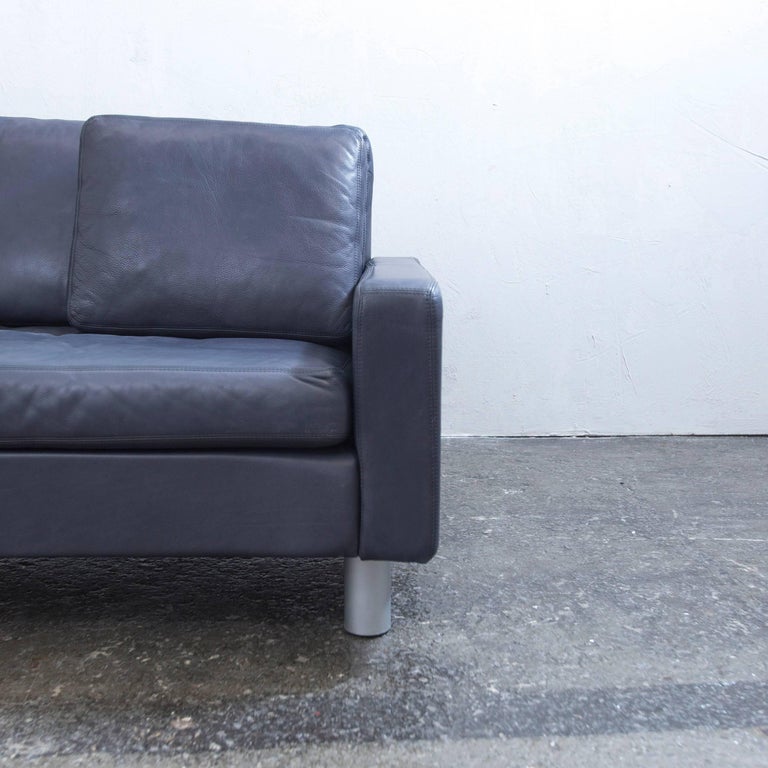 COR Conseta Designer Sofa Blue Leather Two-Seat Couch Modern 3 COR Conseta Designer Sofa Blue Leather Two-Seat Couch Modern 3