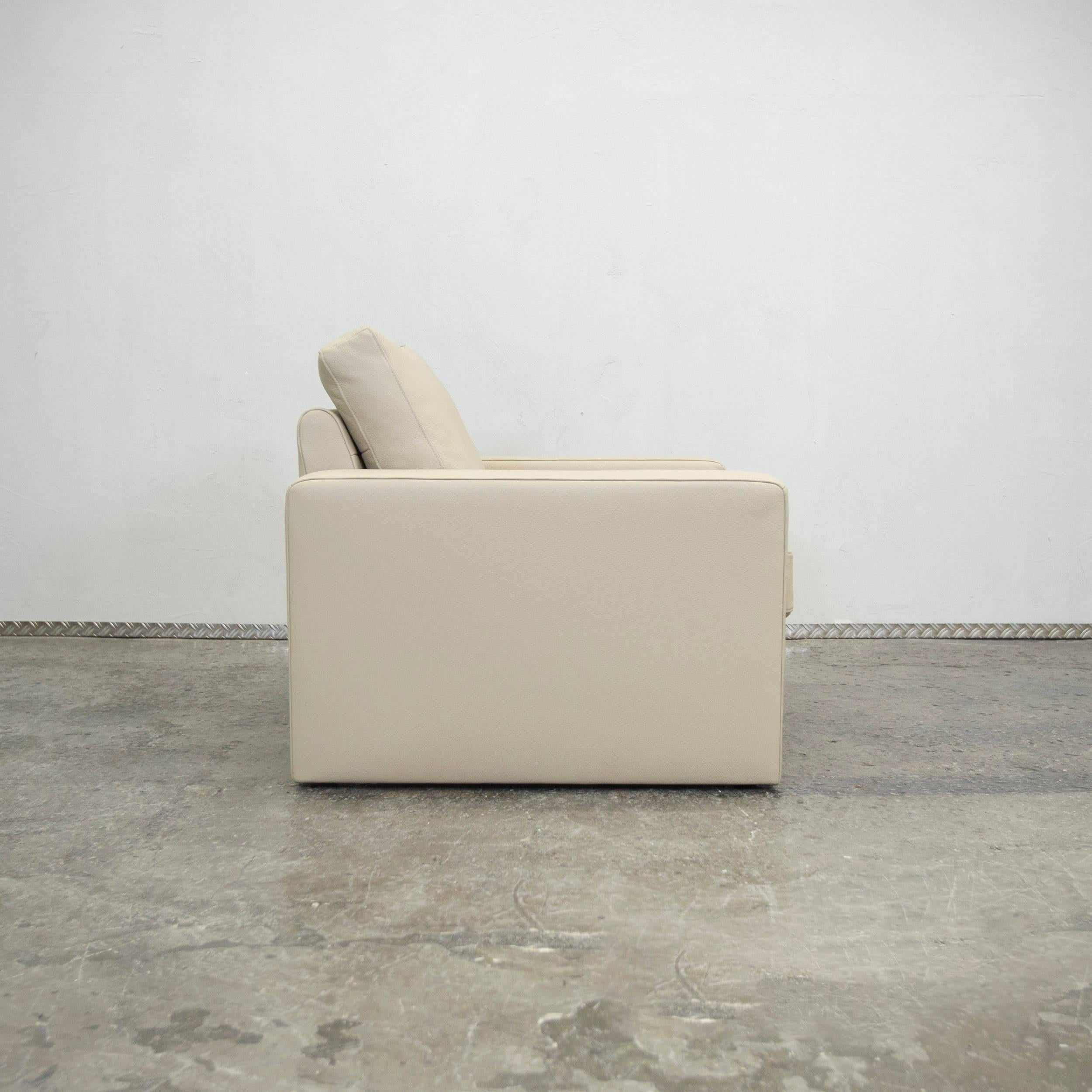 Ewald Schillig Designer Leather Armchair Beige One-Seat Modern 1