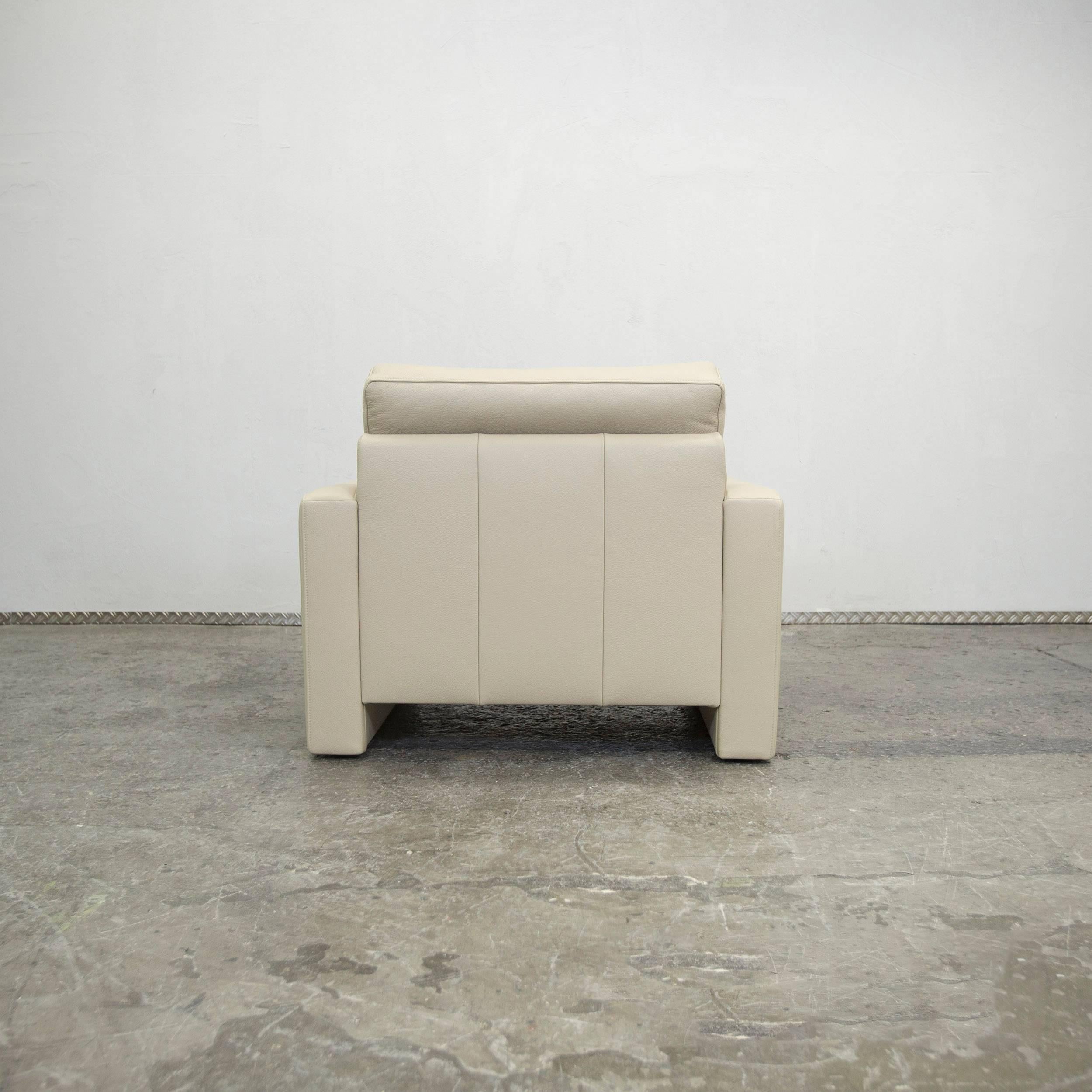 Contemporary Ewald Schillig Designer Leather Armchair Beige One-Seat Modern