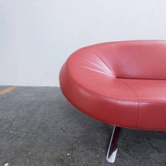 Ewald Schillig Fly Designer Sofa Red Leather, Modern