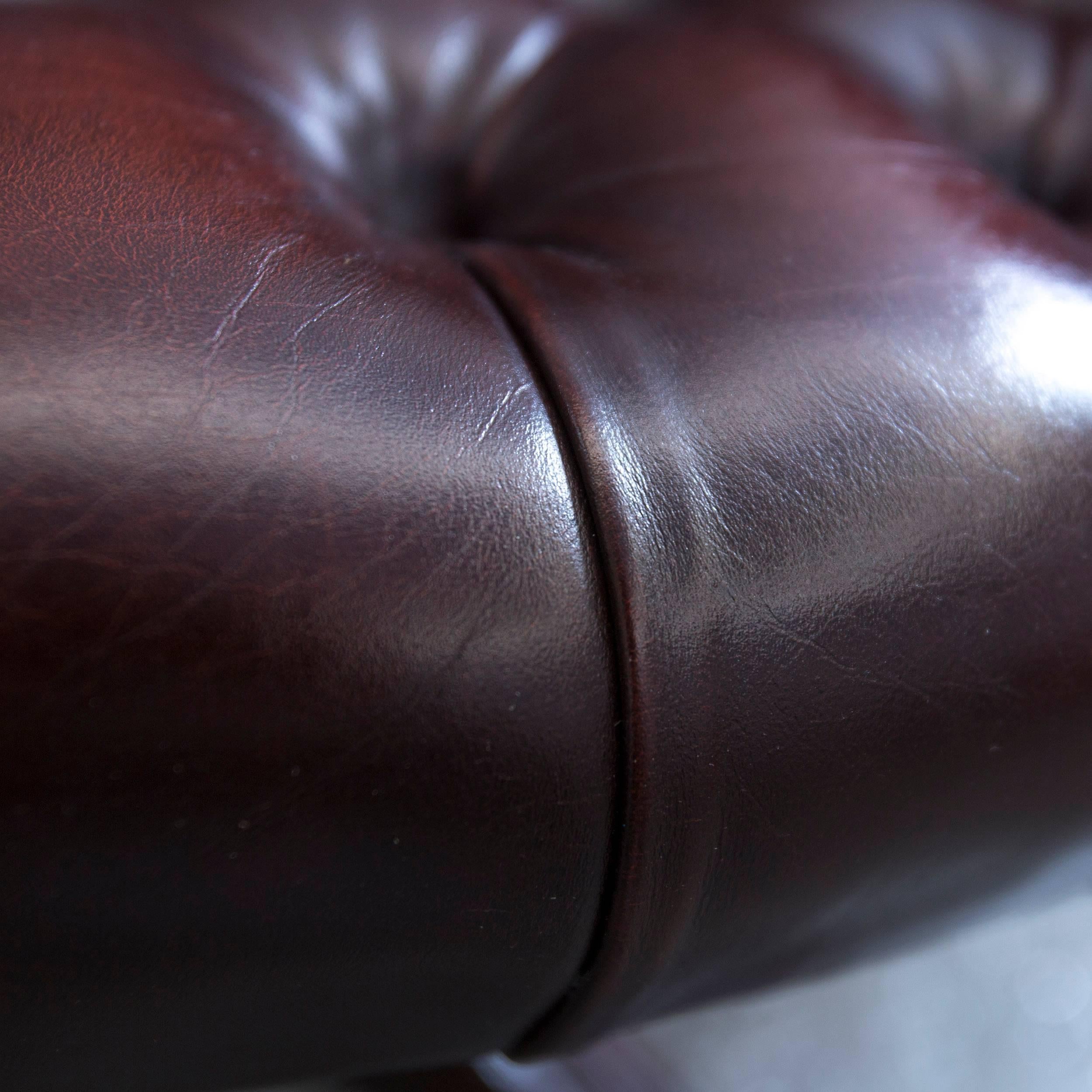 Wade Chesterfield Leather Revolving Chair Brown Retro Vintage In Good Condition In Cologne, DE