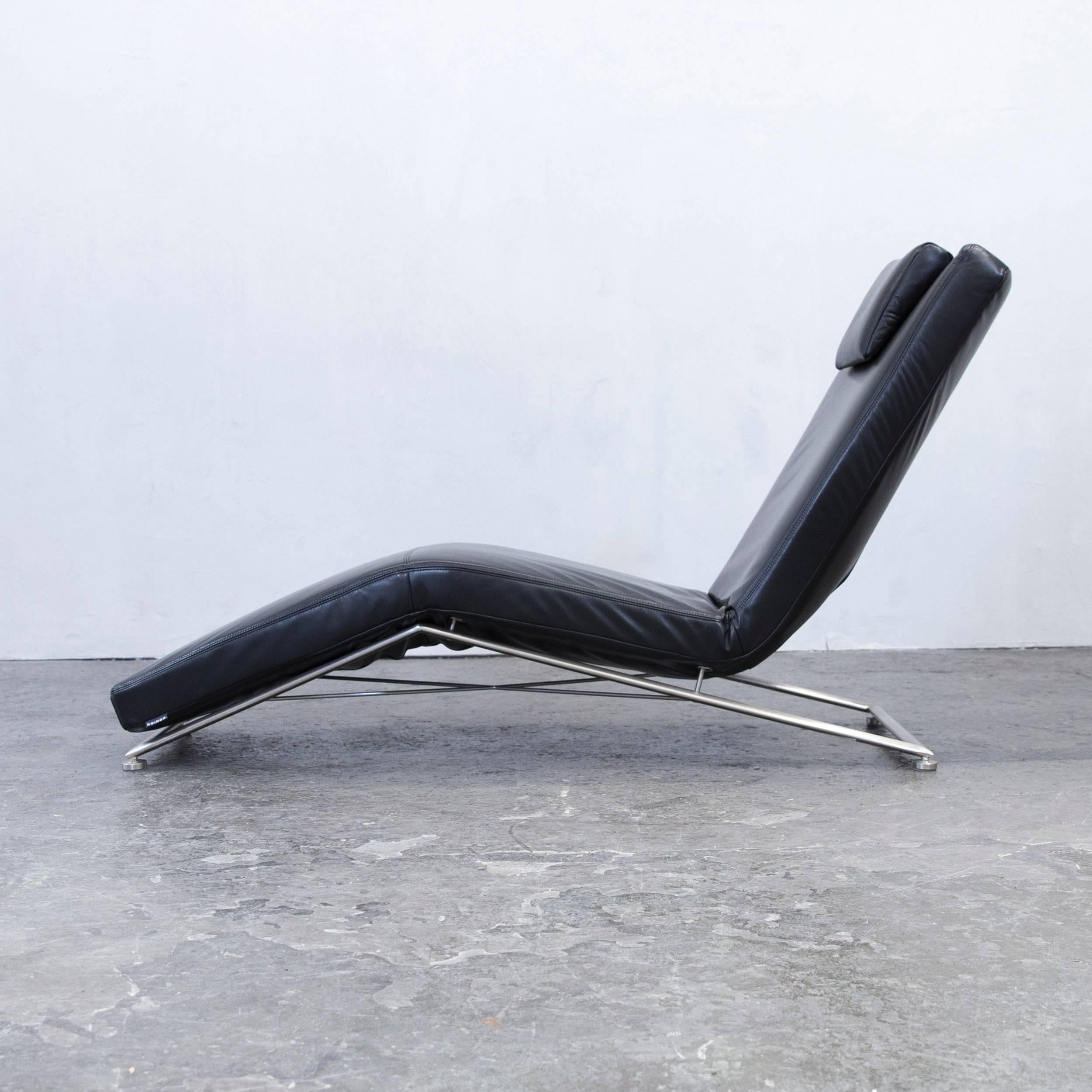 Koinor Designer Chaise Longue Leather Black Recamiere Chair Function Modern 2