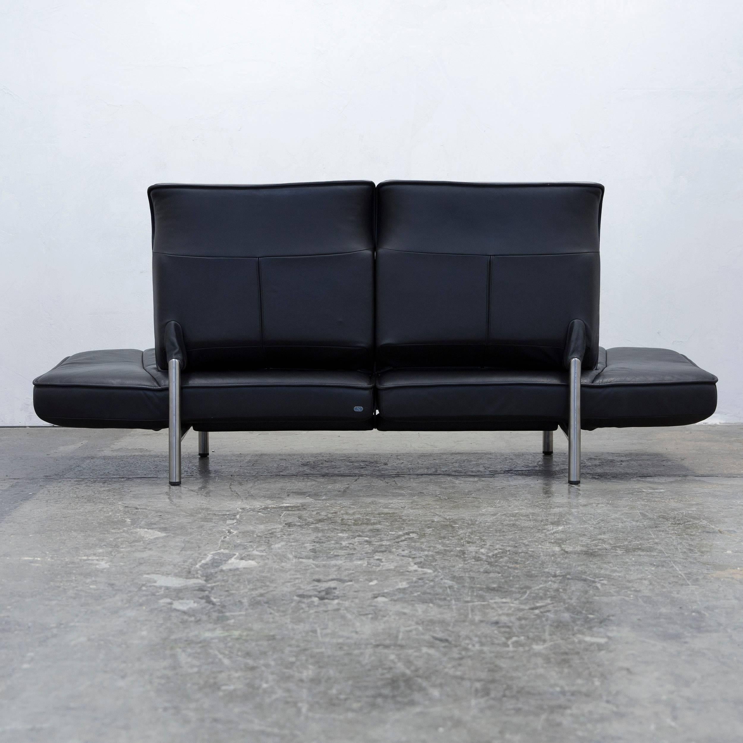 De Sede DS 450 Designer Leather Sofa Black Relax Function Two-seat Modern 4