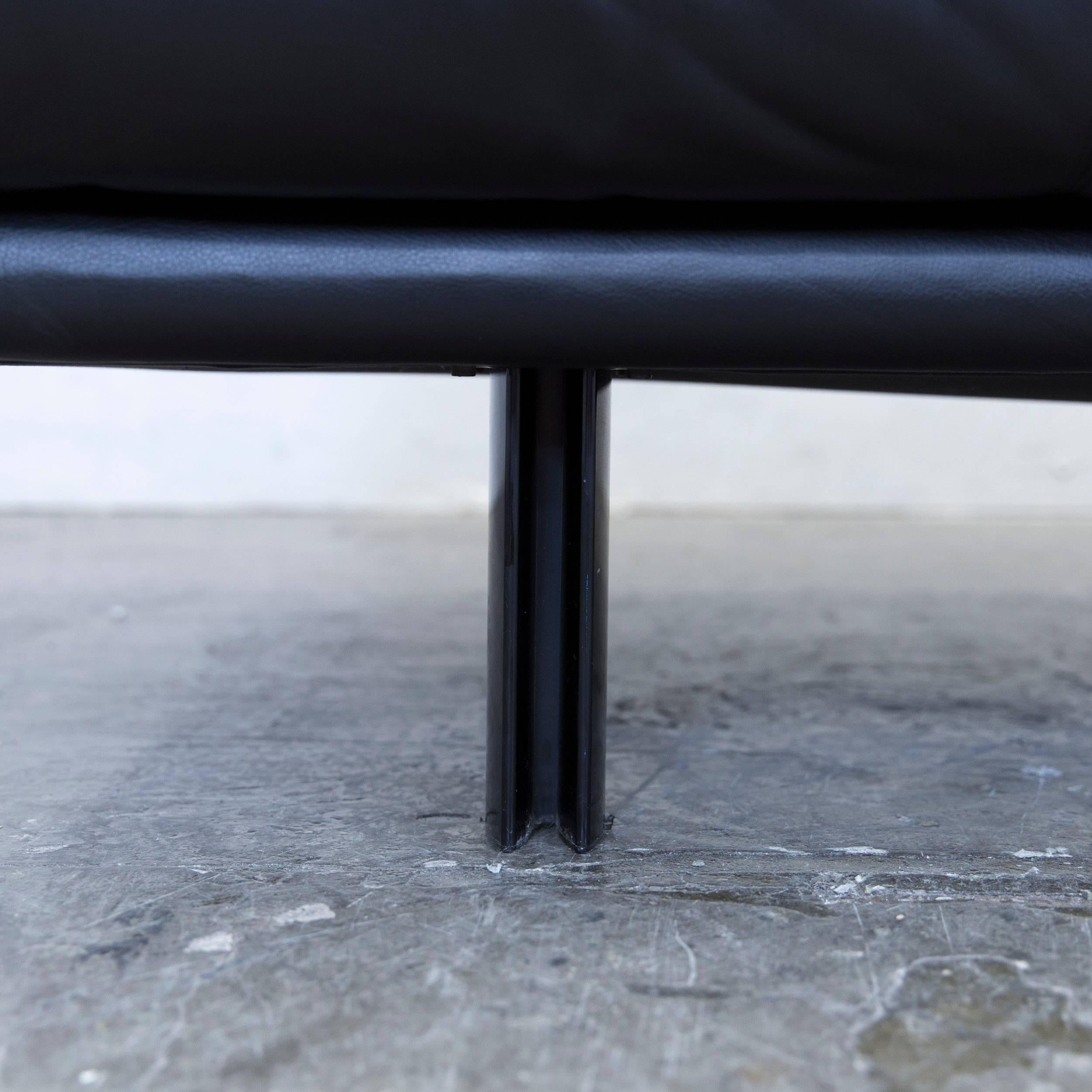 B&B Italia Alanda Designer Sofa Leather Black Two-Seat Function Couch Modern 2