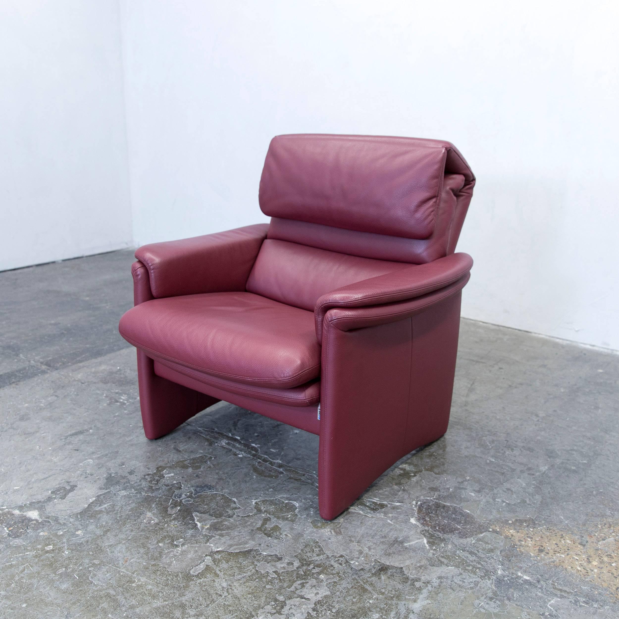 Erpo Designer Armchair Leather Red One Seat Function Couch Modern In Excellent Condition In Cologne, DE