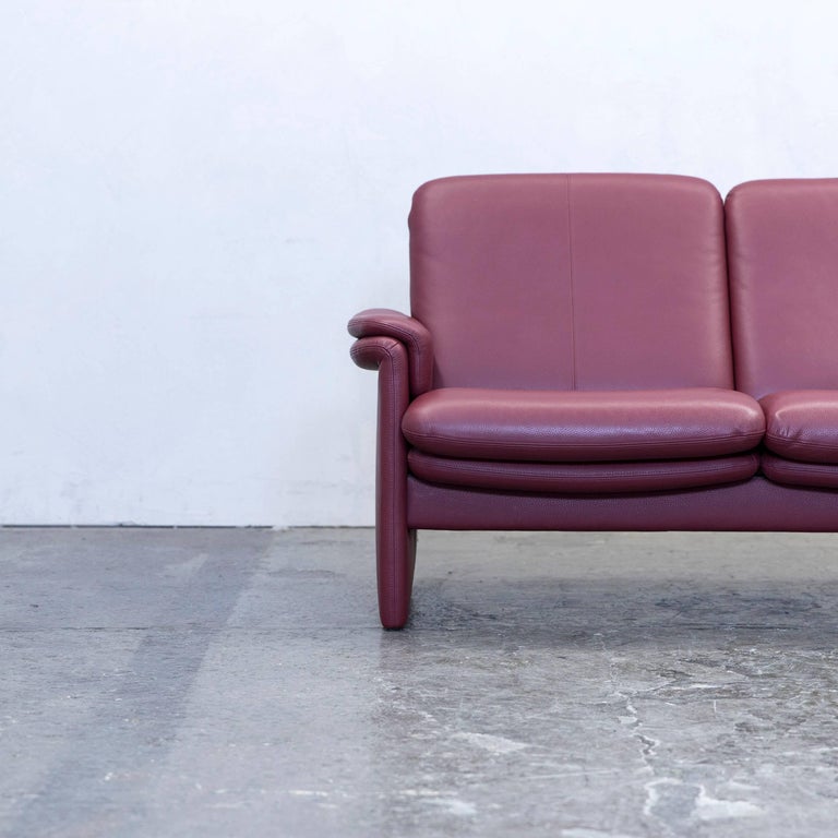 Erpo Designer Sofa Leather Red Three-Seat Function Couch ...