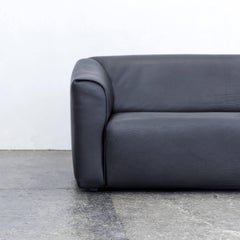 De Sede DS 47 Designer Sofa Neckleather Black Three-Seat Function Couch Modern